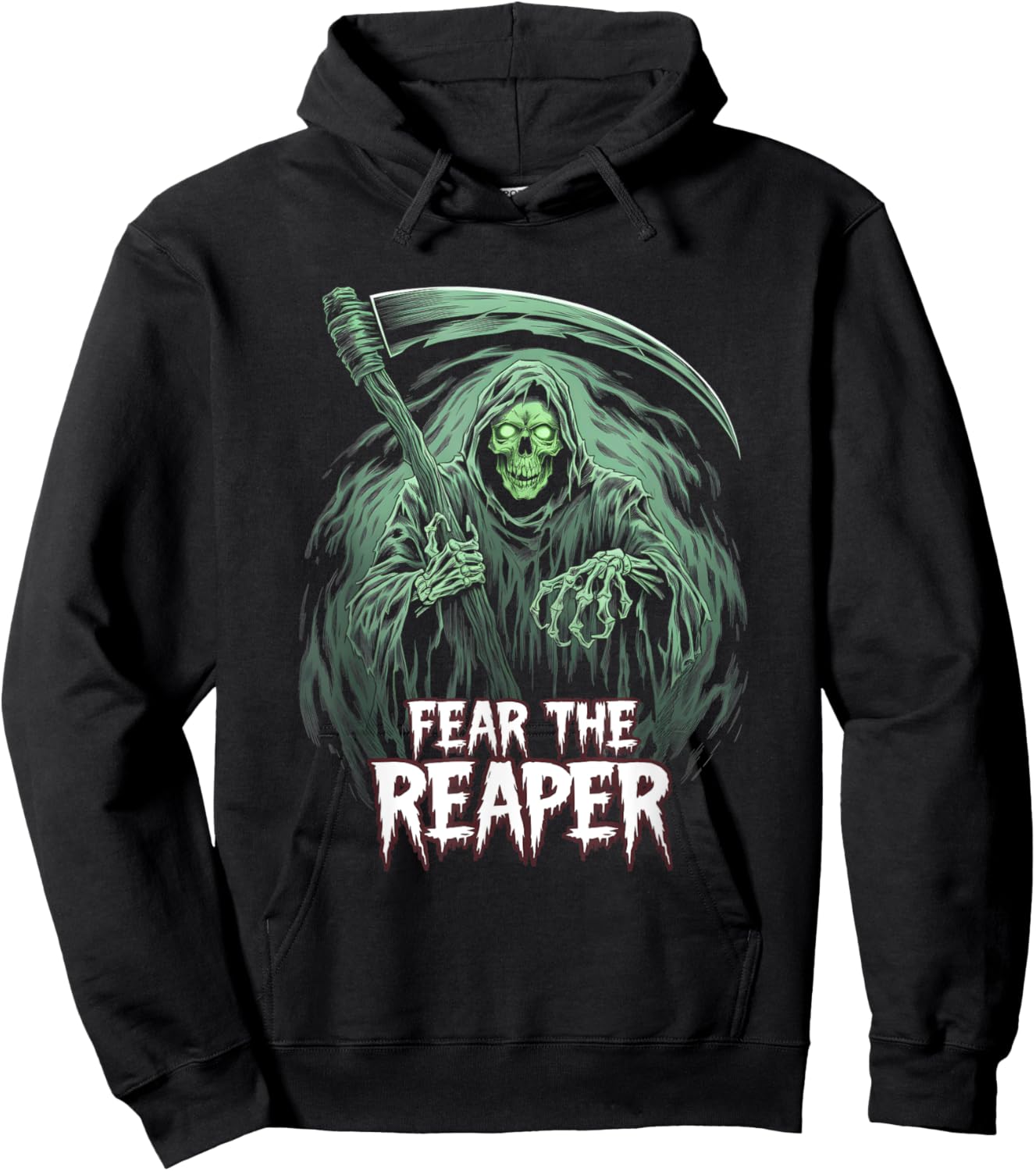 Grim Reaper Fear the Reaper Swirling Fog Art Horror Fans Hoodie - Hoodie | Black