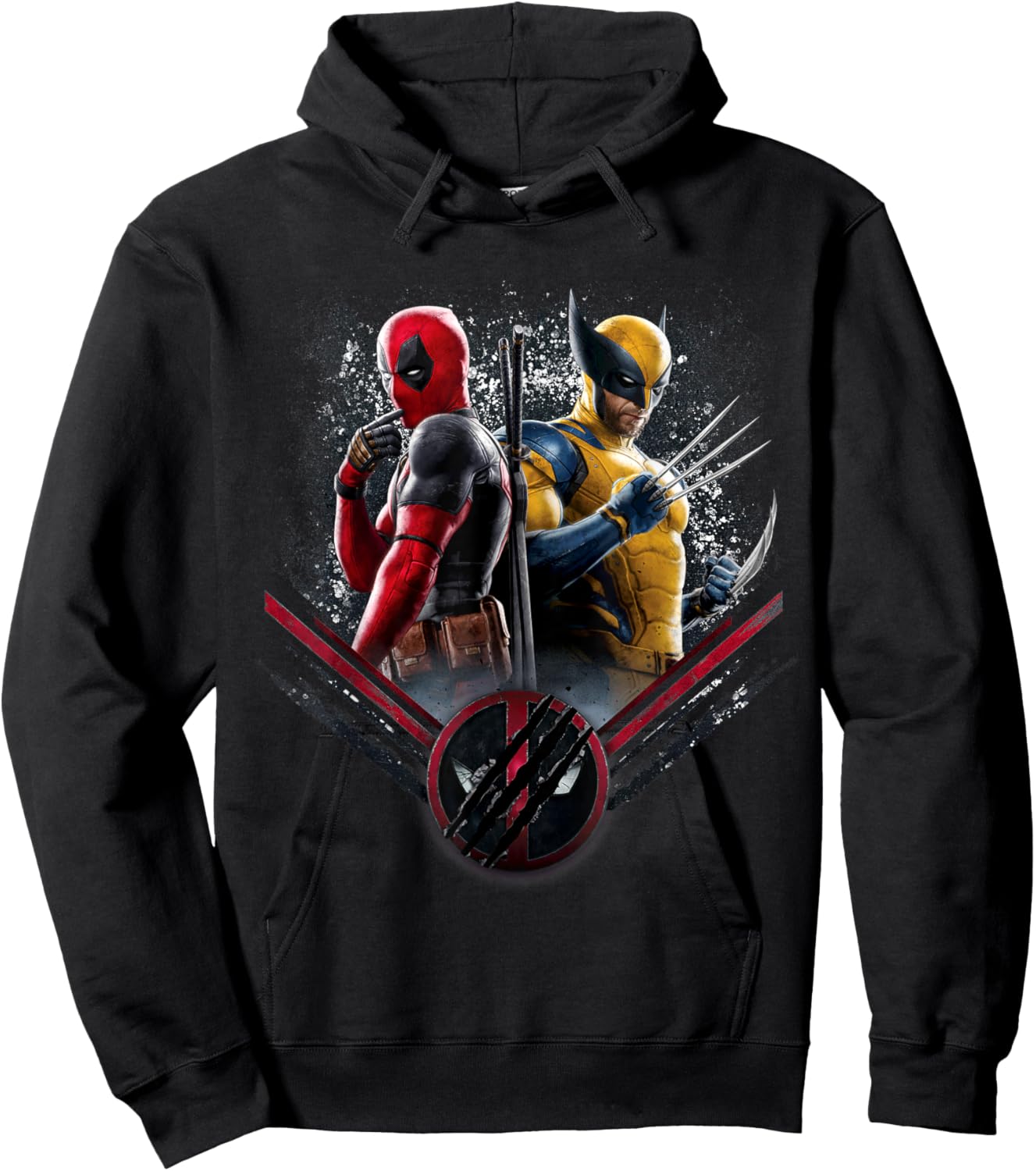 Marvel Studios Deadpool & Wolverine Side-by-Side Claw Icon Hoodie - Hoodie | Black