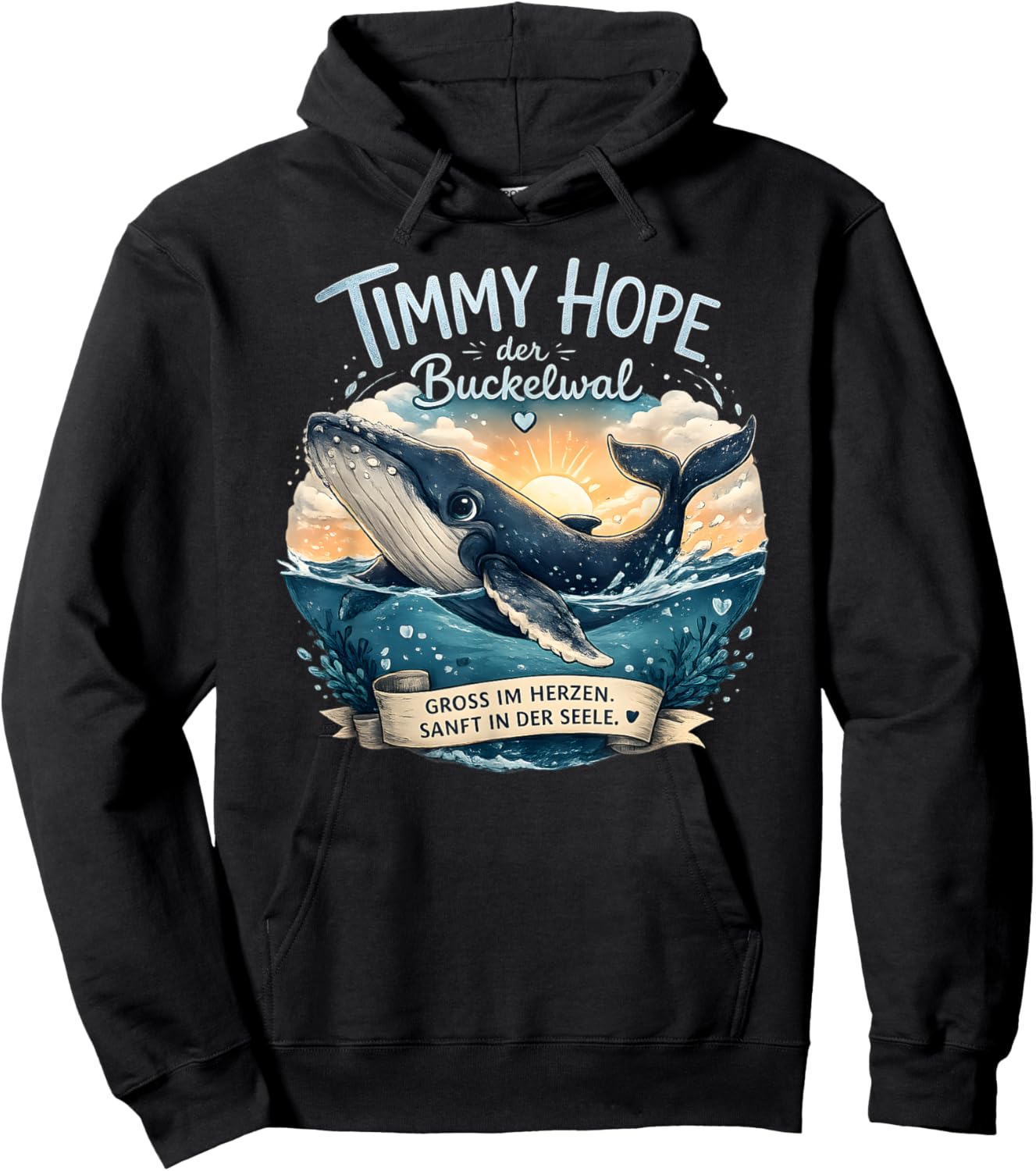 Timmy Hope Buckelwal Wal Meer Ozean Natur Design Hoodie - Hoodie | Black