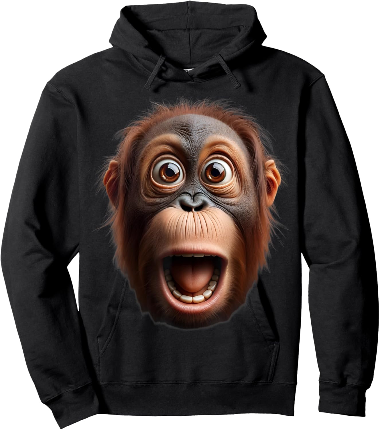 Funny Monkey Face orangutan Hoodie - Hoodie | Black