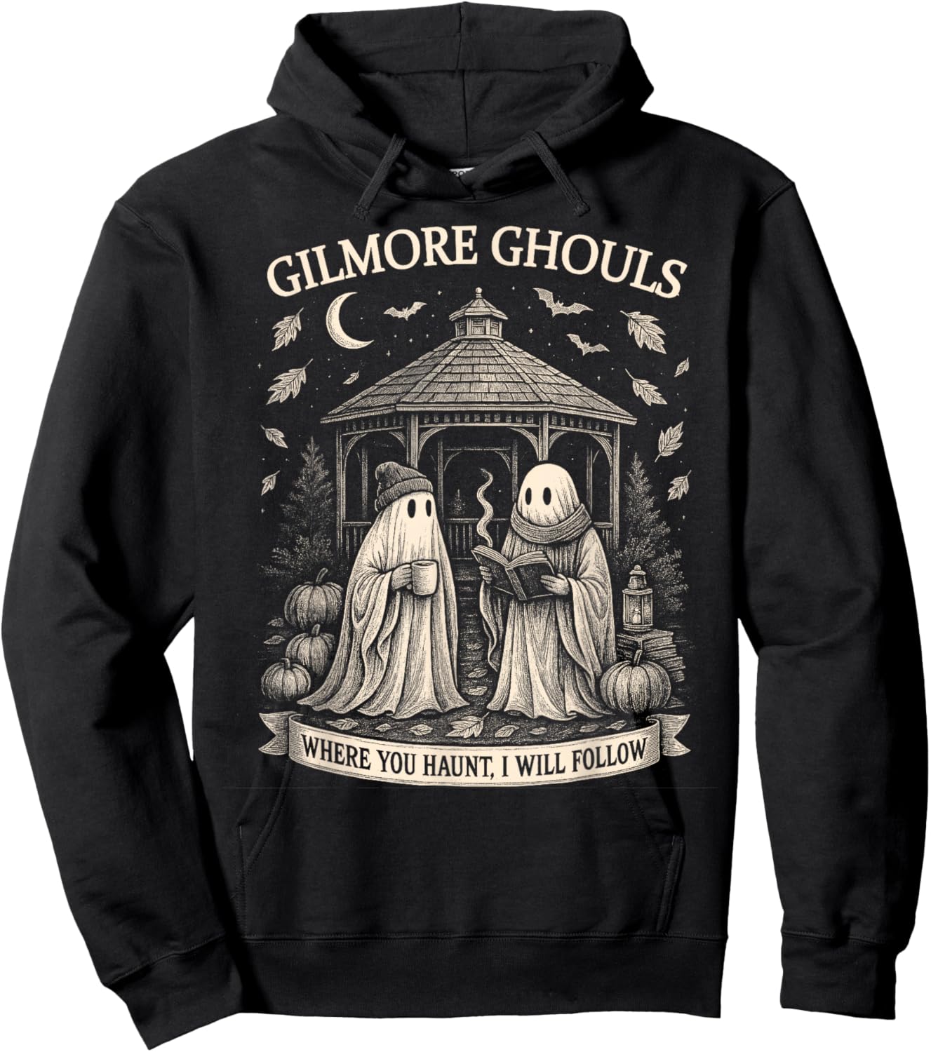 Gilmore Ghouls Where You Haunt, I Will Follow Halloween Hoodie - Hoodie | Black