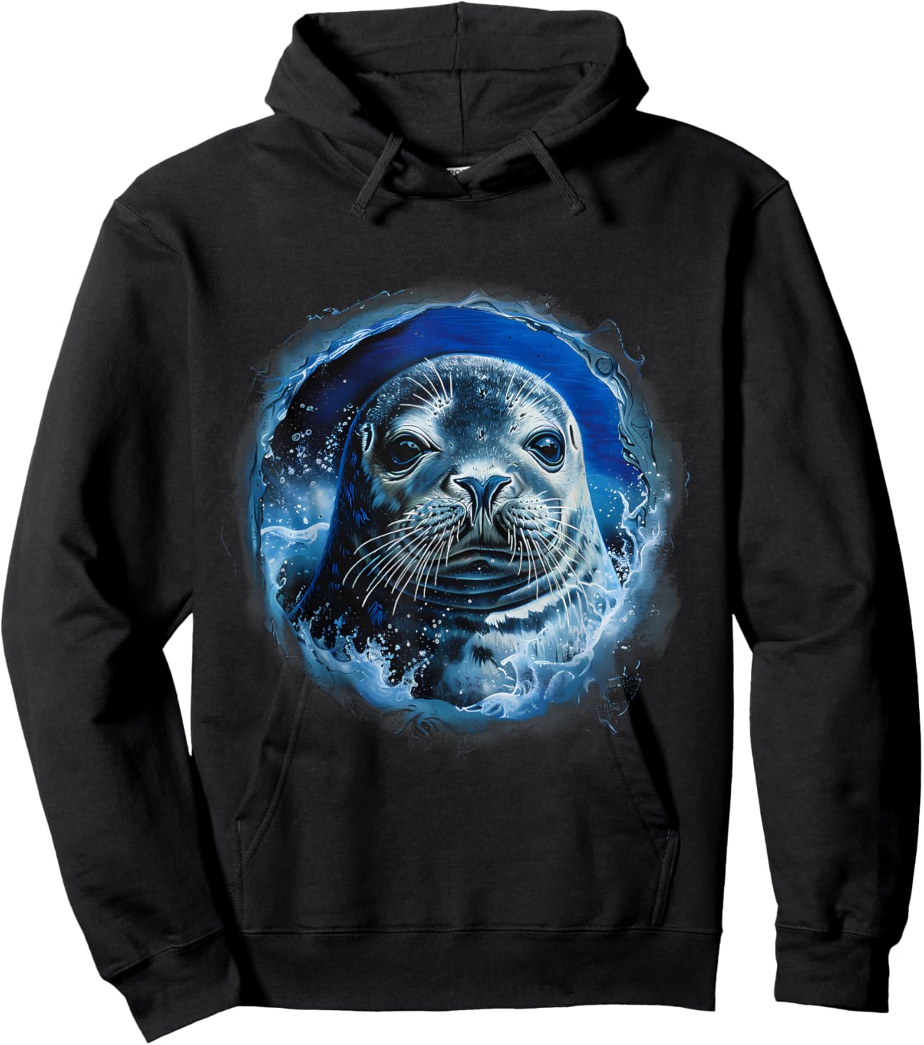 Seal Ocean Sea Seal Motif Sea Ocean Animal Marine Mammal Hoodie - Hoodie | Black