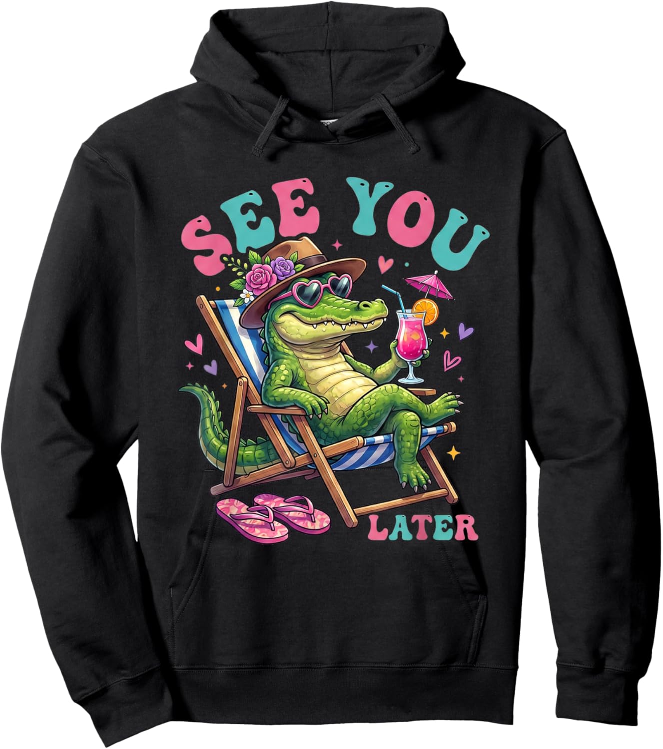 Last Day of School See You Later Alligator Teacher Summer Hoodie - Hoodie | Black