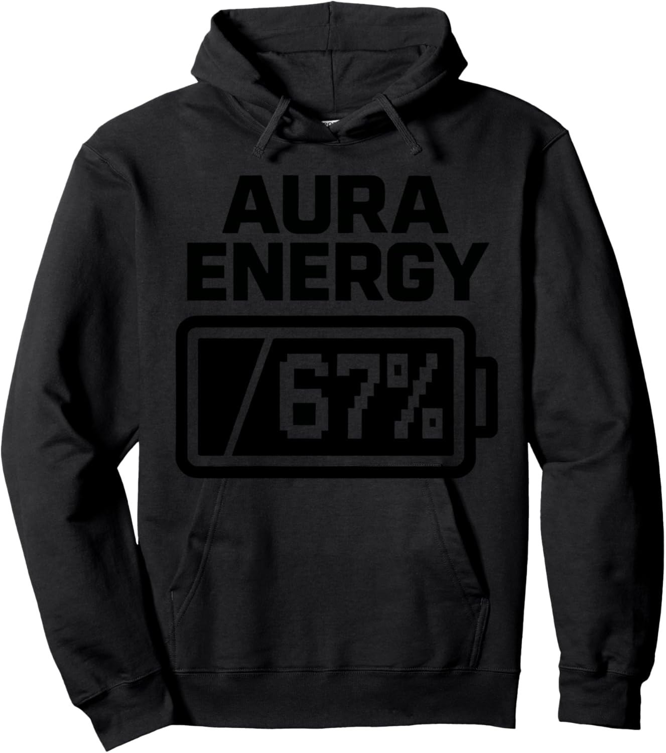 Aura Energy 67 Percent Gen Alpha Retro Meme Hoodie - Hoodie | Black
