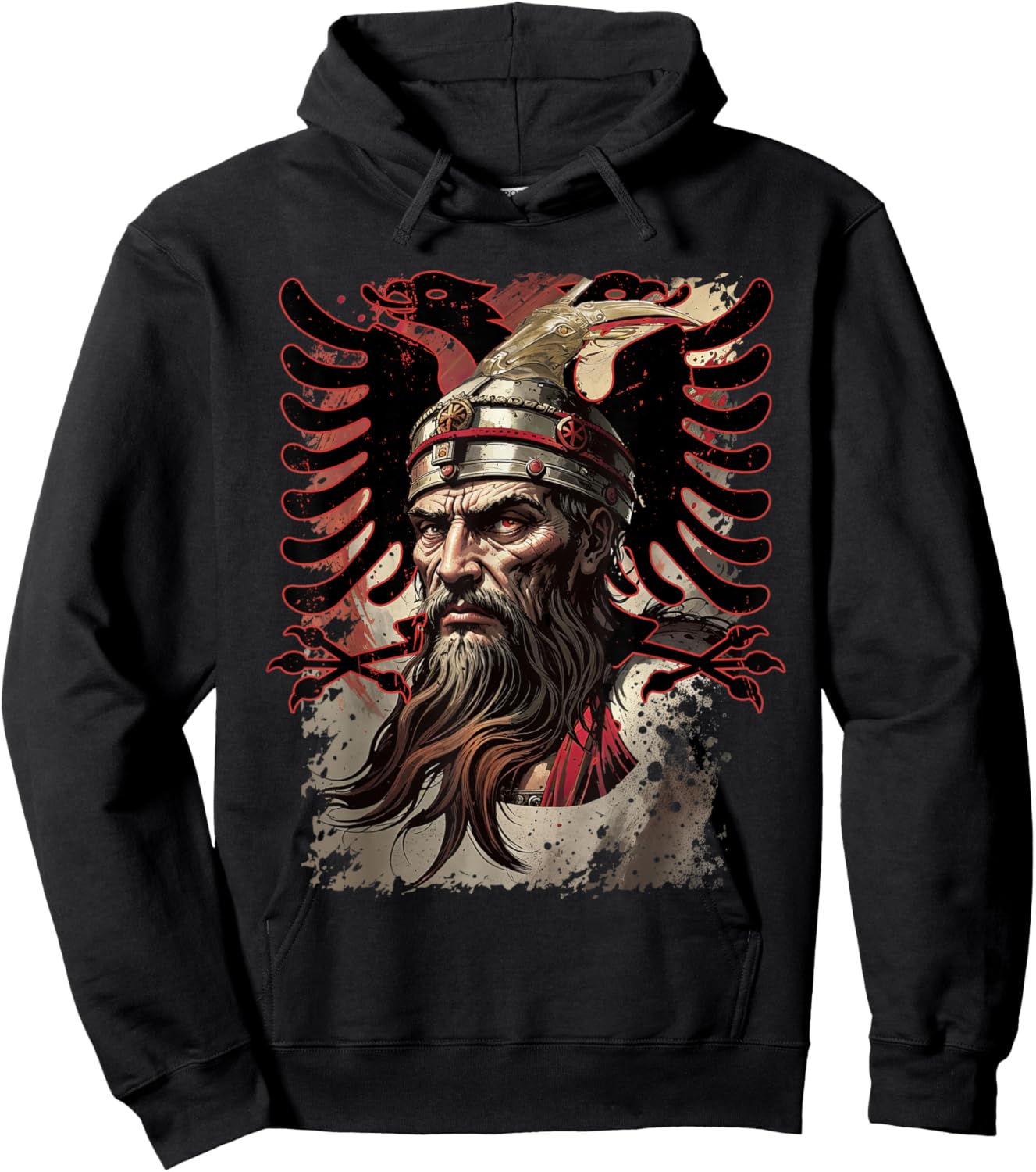 Skanderbeg Albania and Kosovo flag for a proud Albanian Hoodie - Hoodie | Black