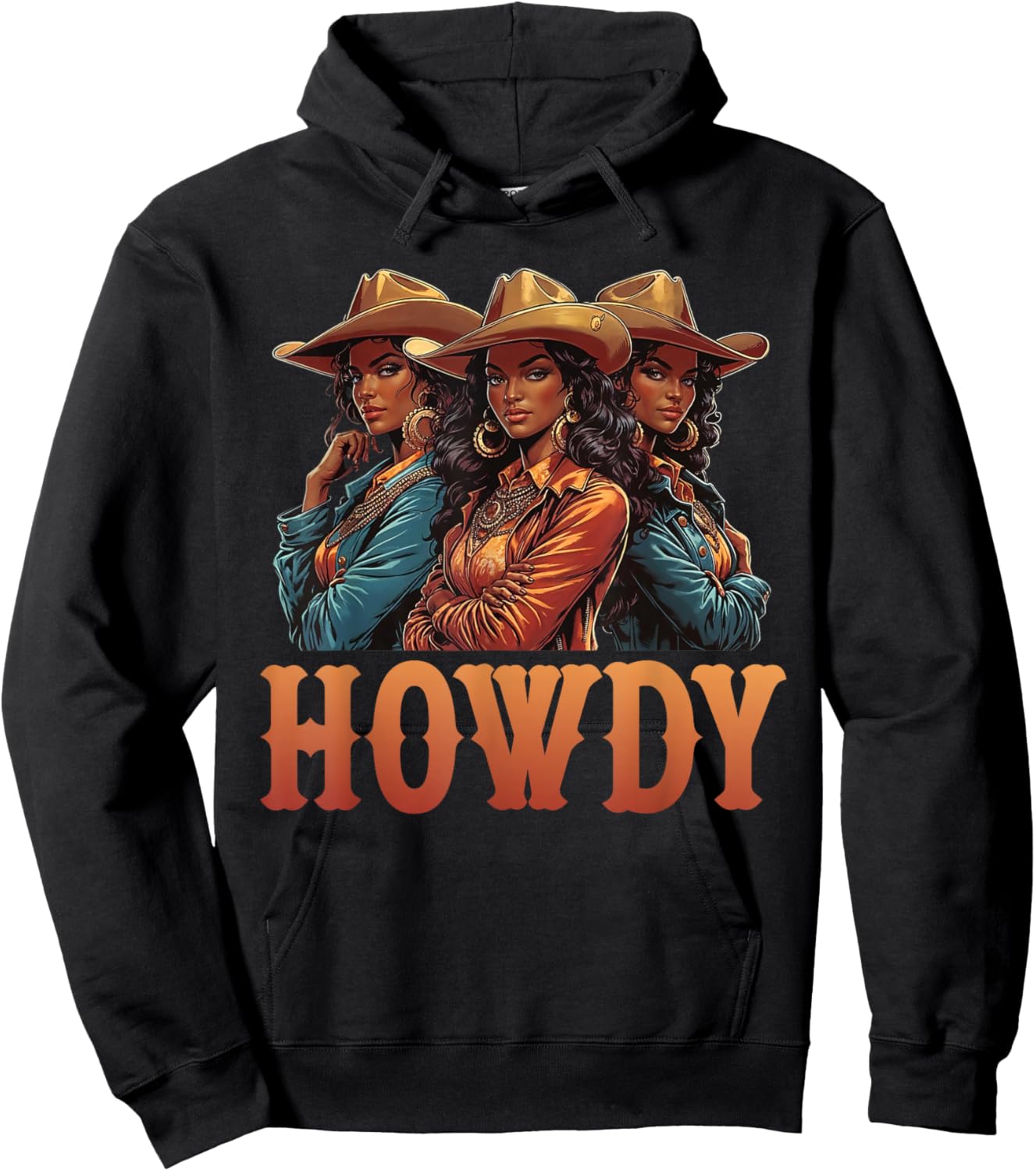 African Melanin Cowgirl Rodeo Western Black History Month Hoodie - Hoodie | Black