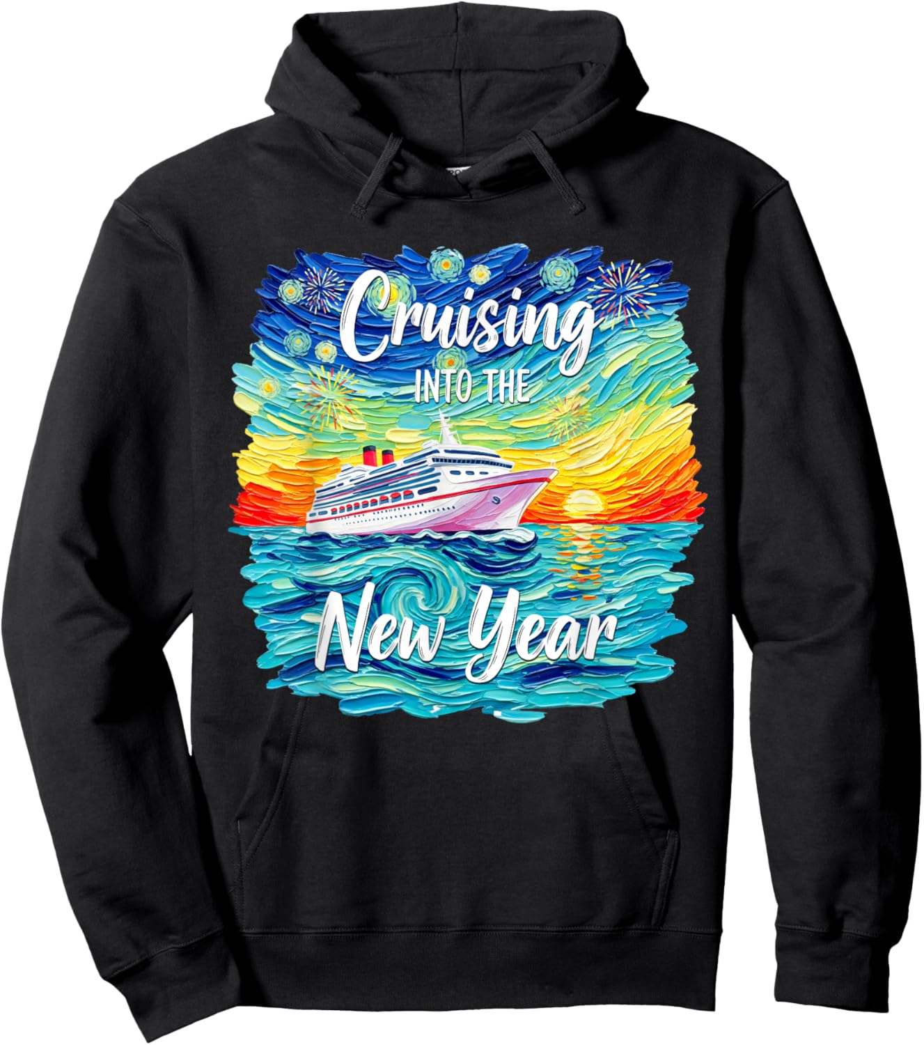 Cruising Into The New Year 2026 Vacation Party Family Cruise Hoodie - Hoodie | Black