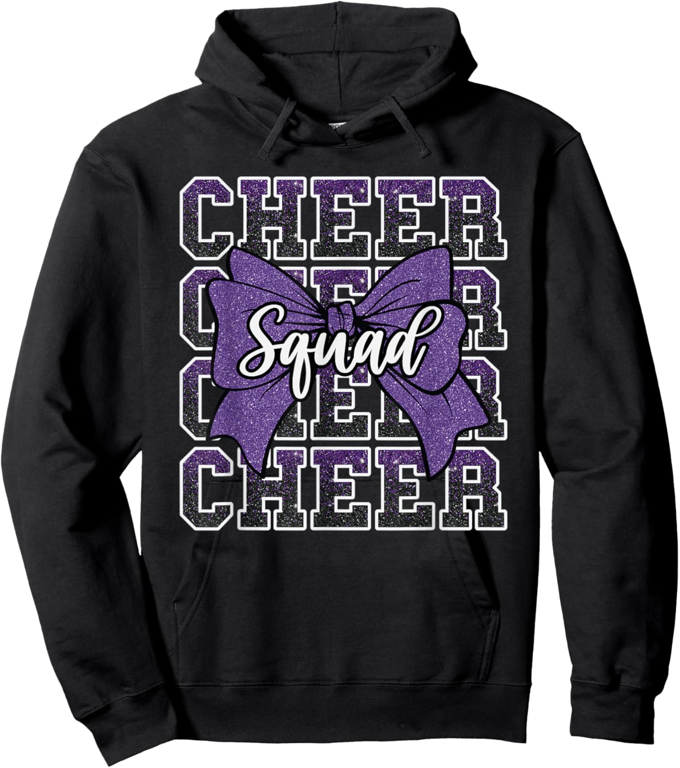 Purple Cheer Squad Funny Sport Cheerleader Cheerleading Team Hoodie - Hoodie | Black