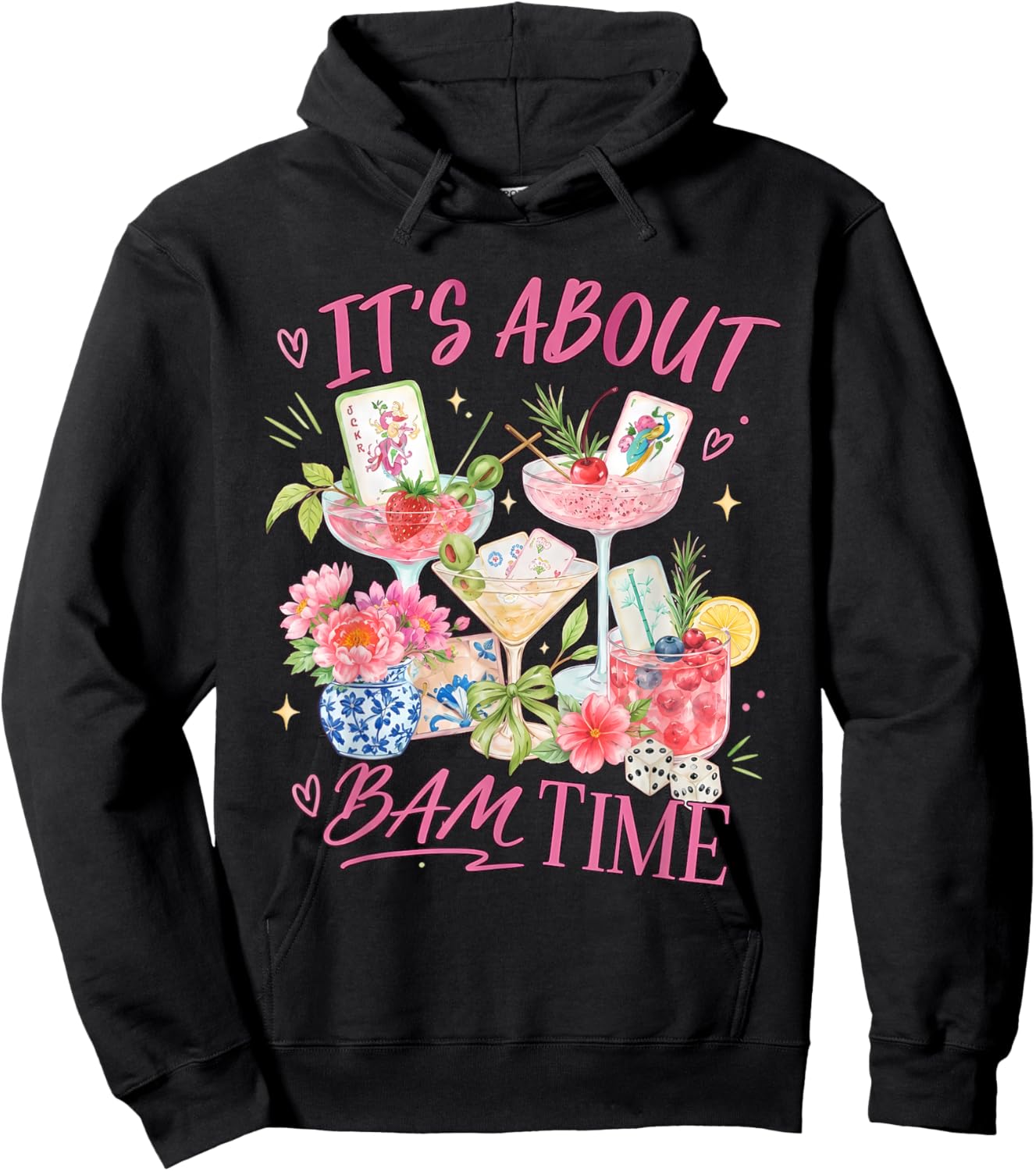 Coquette Mahjong Lovers , It's About Bam Time Hoodie - Hoodie | Black