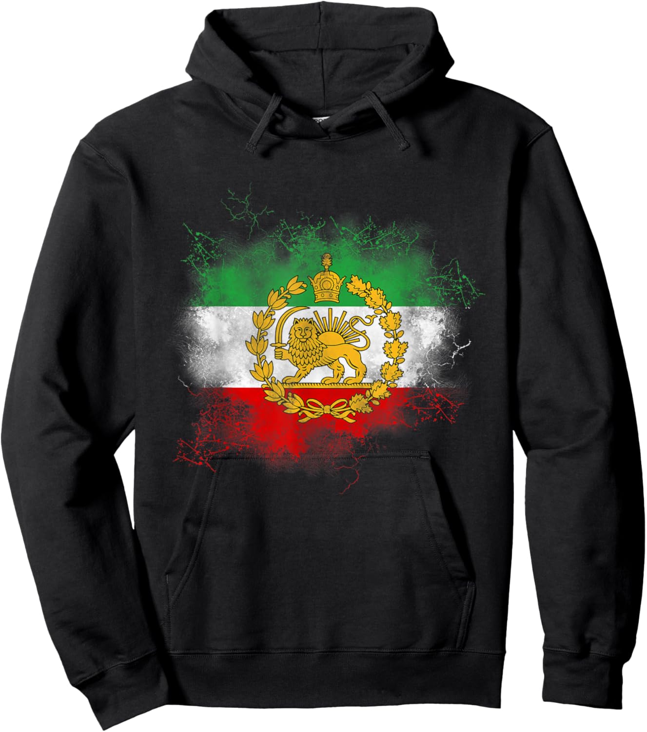 Iran Lion Sun Flag Iran Persian Shir o Khorshid Hoodie - Hoodie | Black