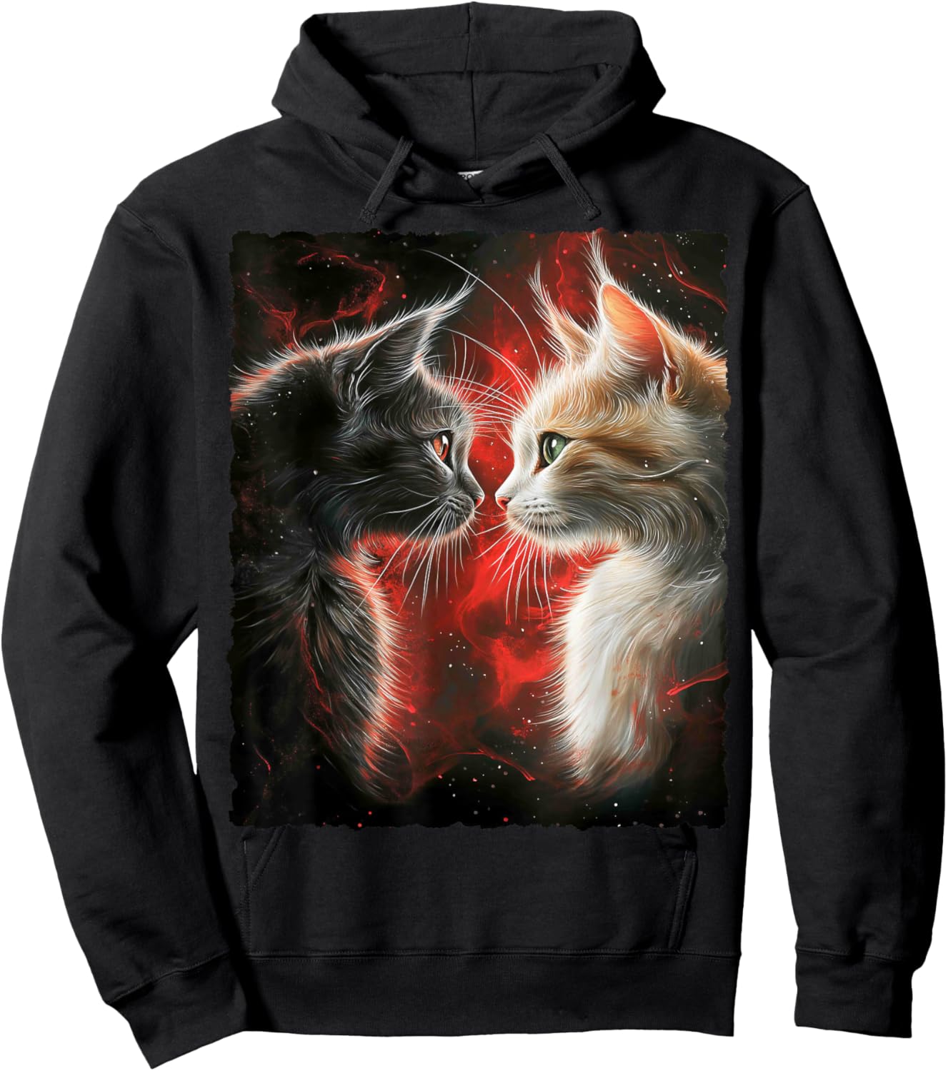 Cute Magical Cat Kitten Fantasy Art Design Hoodie - Hoodie | Black