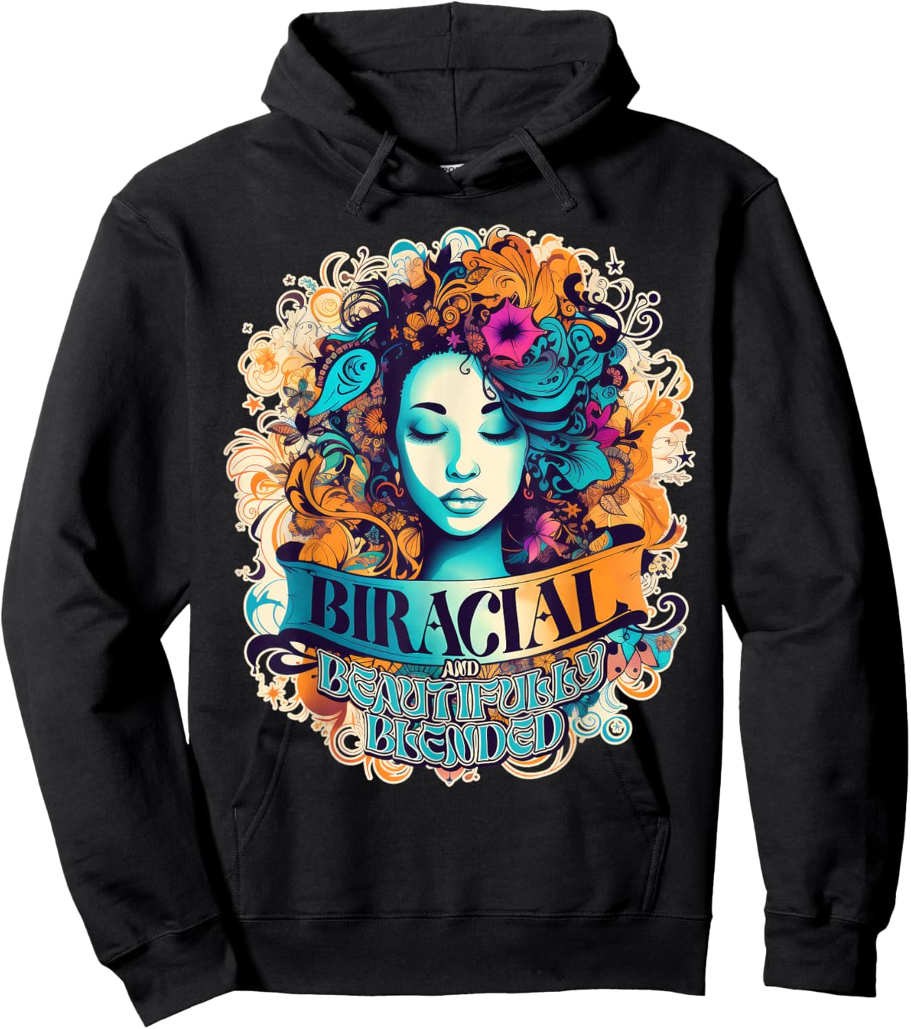 Biracial Beautifully Blended Women Girls Multicultural Proud Hoodie - Hoodie | Black