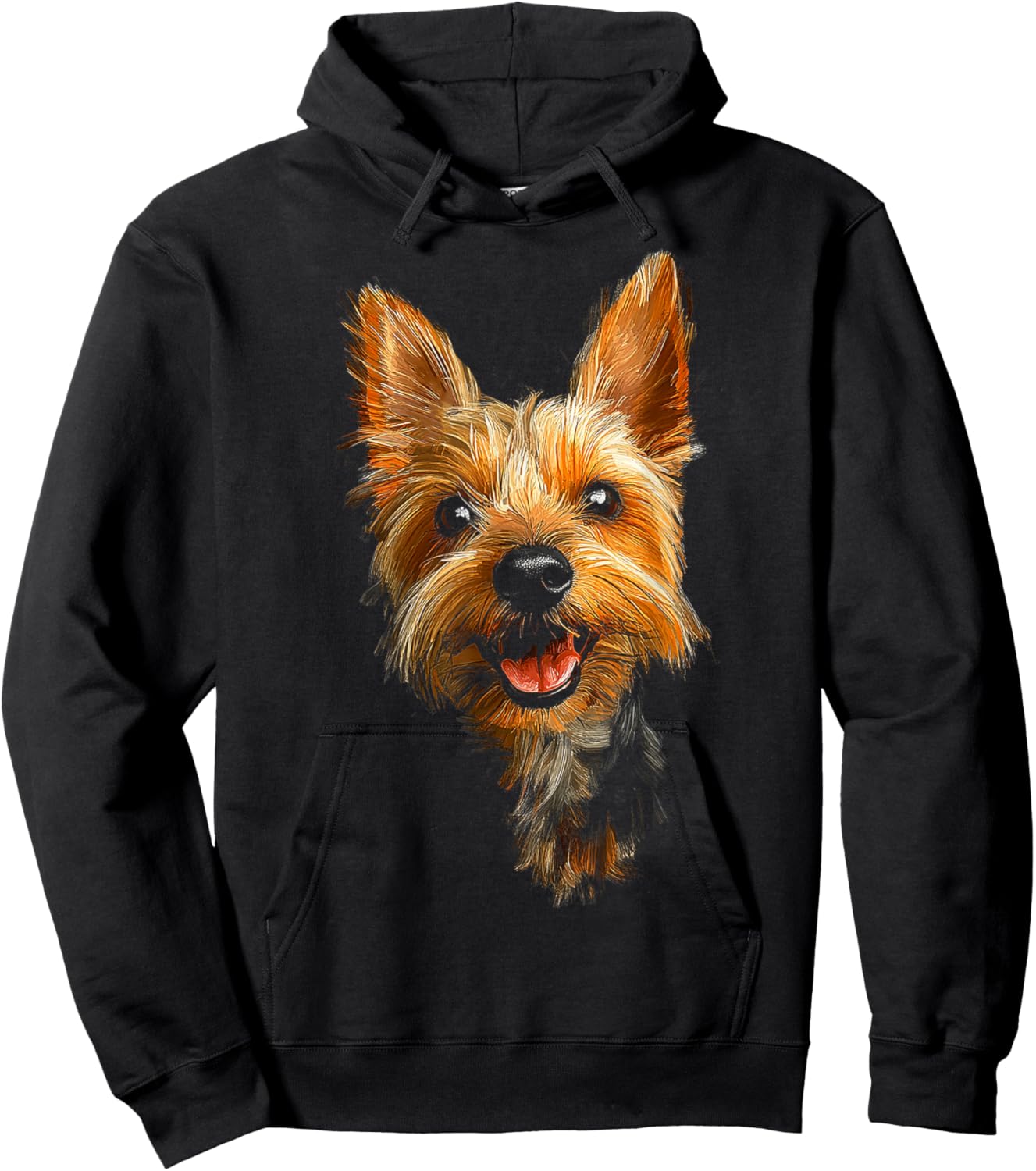 Silky Terrier Dog Motif Pet Illustration Silky Terrier Hoodie - Hoodie | Black