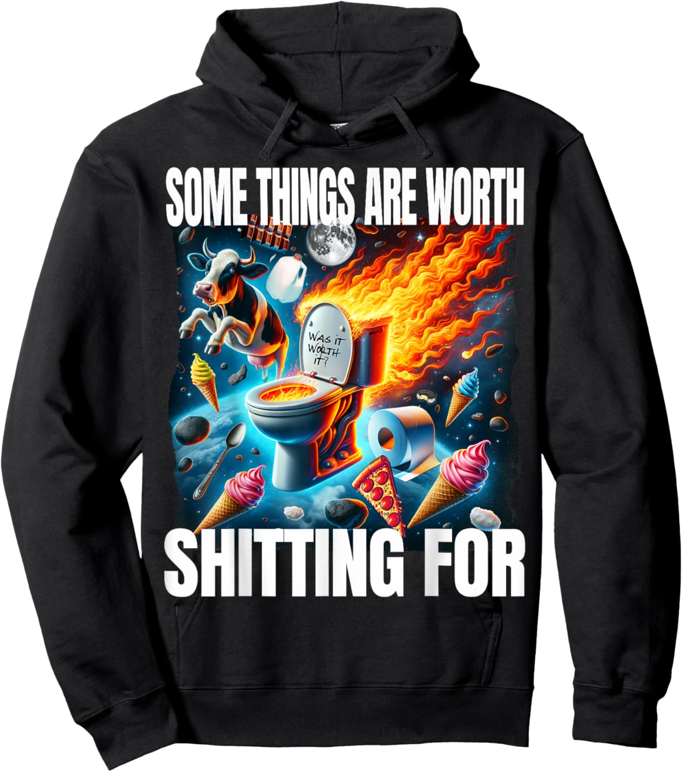 Funny Some Things Are Worth Shitting For Unhinged Lactose Hoodie - Hoodie | Black