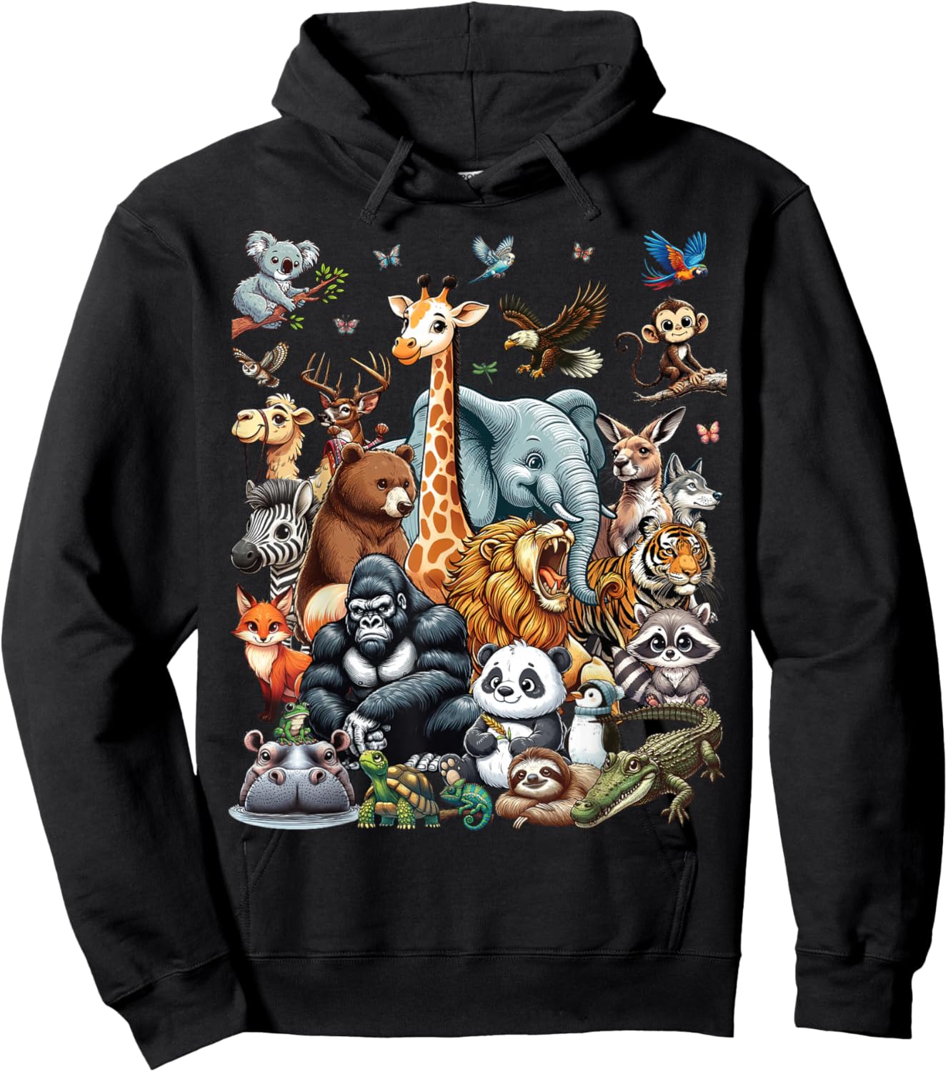 Zoo Animals Wildlife Safari Jungle Zoo Birthday Party Hoodie - Hoodie | Black