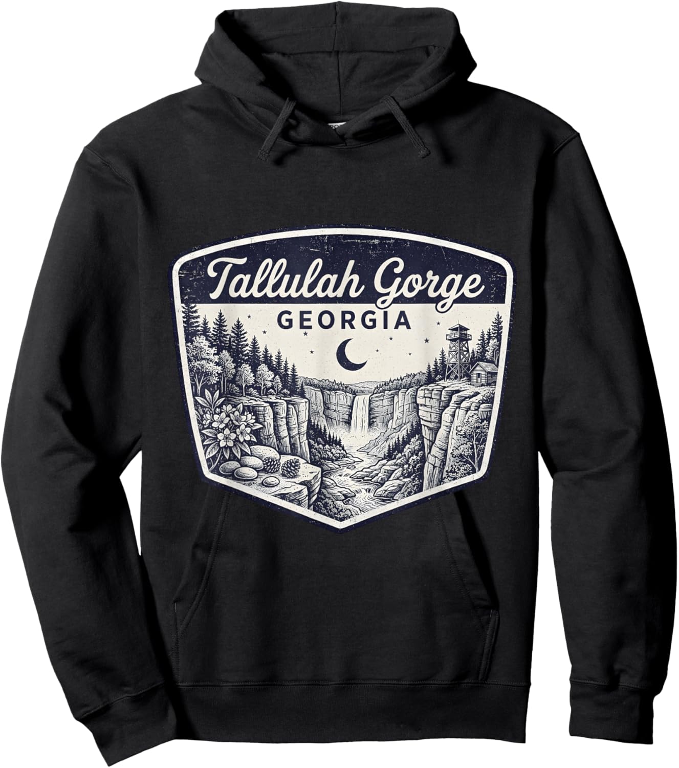 Tallulah Gorge Georgia Waterfall Nature Scenic Outdoors Hoodie - Hoodie | Black