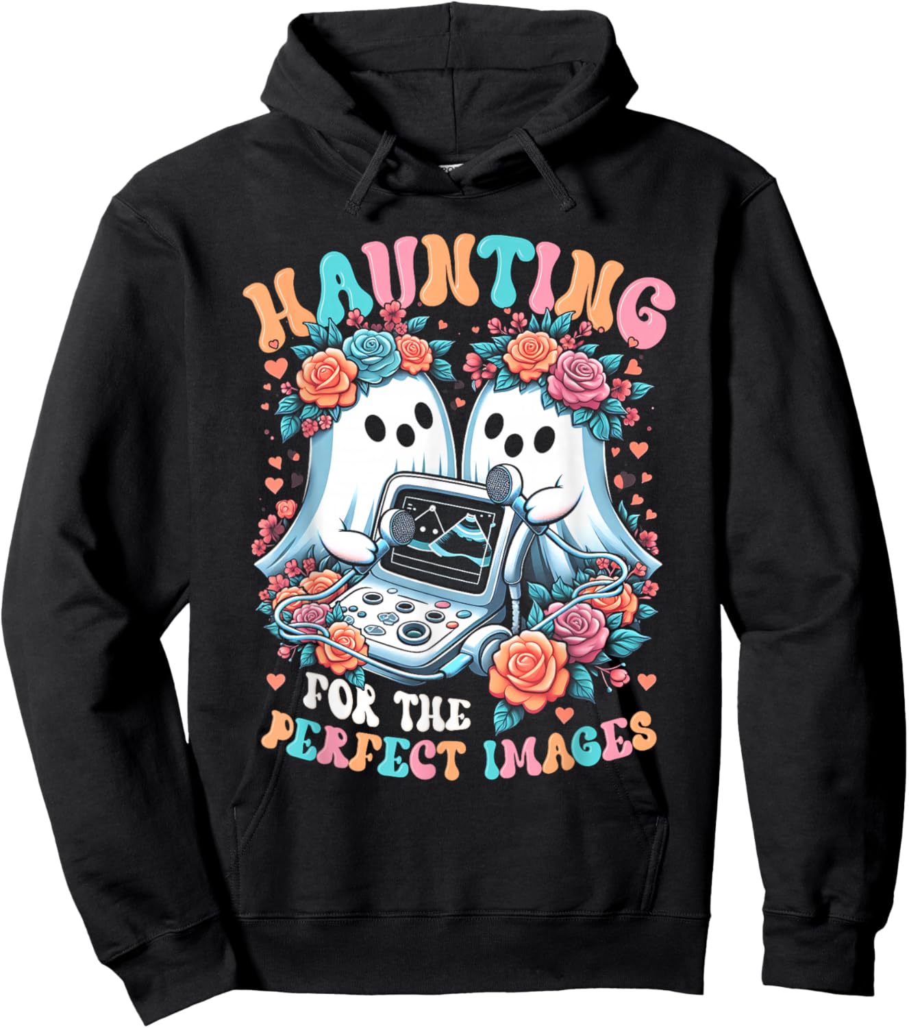 Retro Ultrasound Tech Halloween Echo Tech Vascular Tech Hoodie - Hoodie | Black