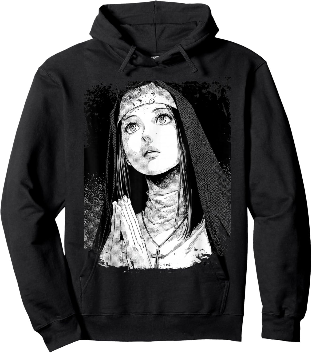 Gothic Anime Nun Dark Demon Occult Horror Hoodie - Hoodie | Black