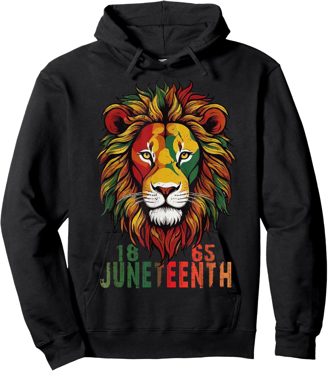 Juneteenth Men Women African American Black Lion 1865 King Hoodie - Hoodie | Black