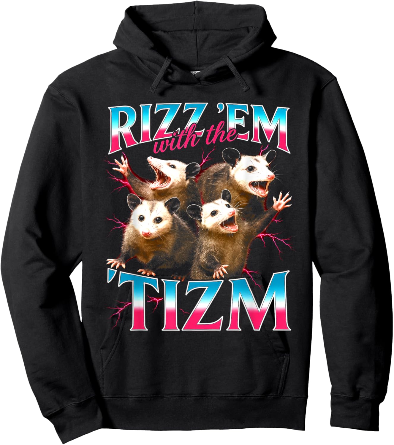 Lustiges Meme mit der Autistischen Opossum-Grafik von Rizz Em with The Tism Hoodie - Hoodie | Black