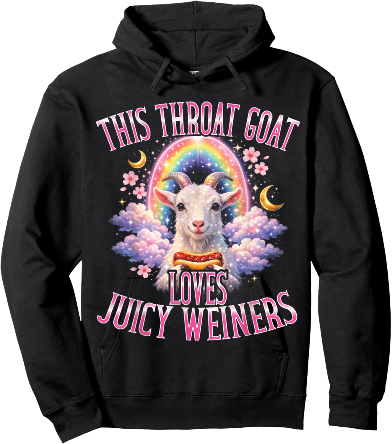 Throat Goat liebt Juicy Weiners Lustiges Humor Erwachsene Hoodie - Hoodie | Black