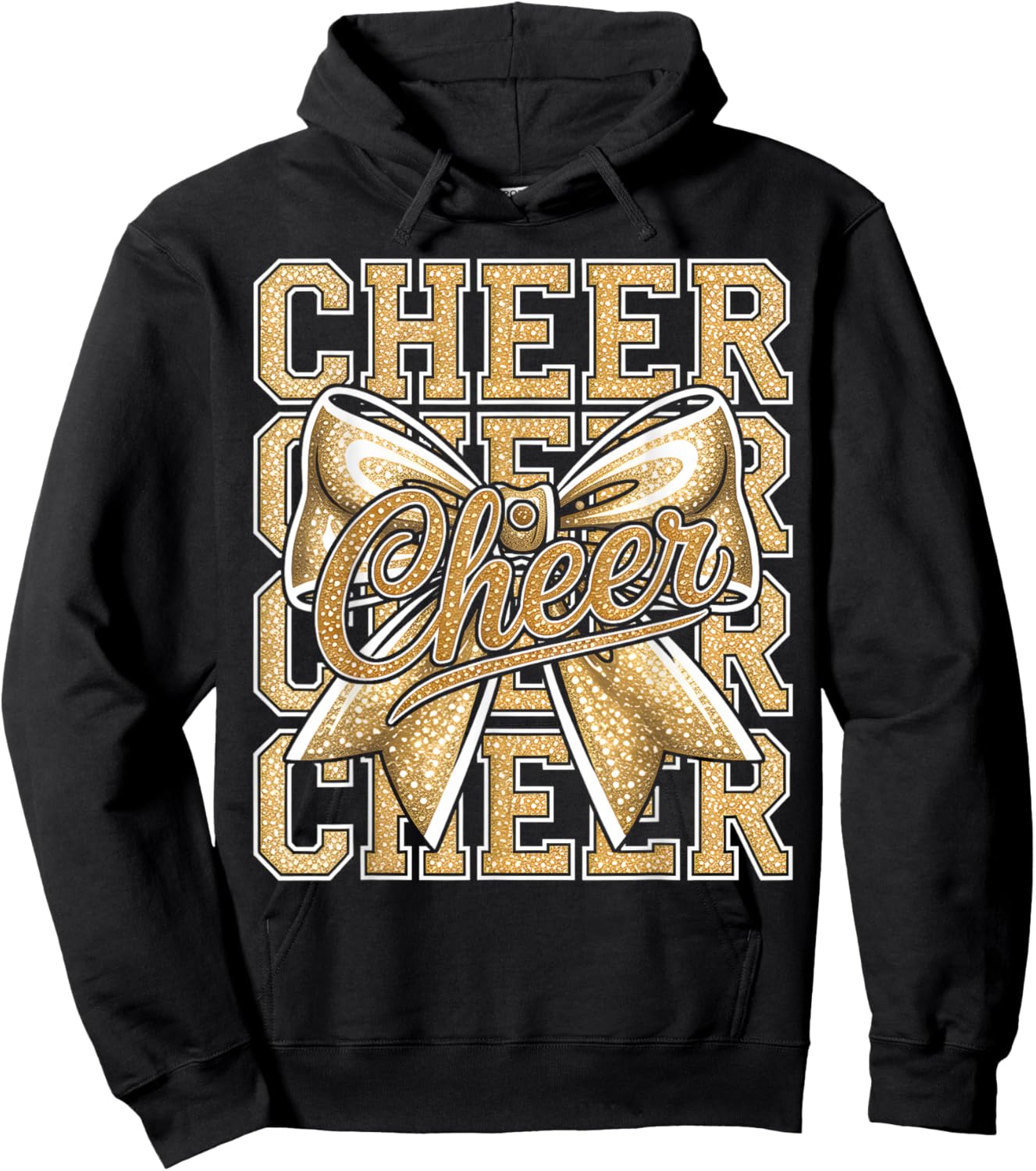 Cheer Gold Funny Cheerleader Coquette Cheerleading Outfit Hoodie - Hoodie | Black