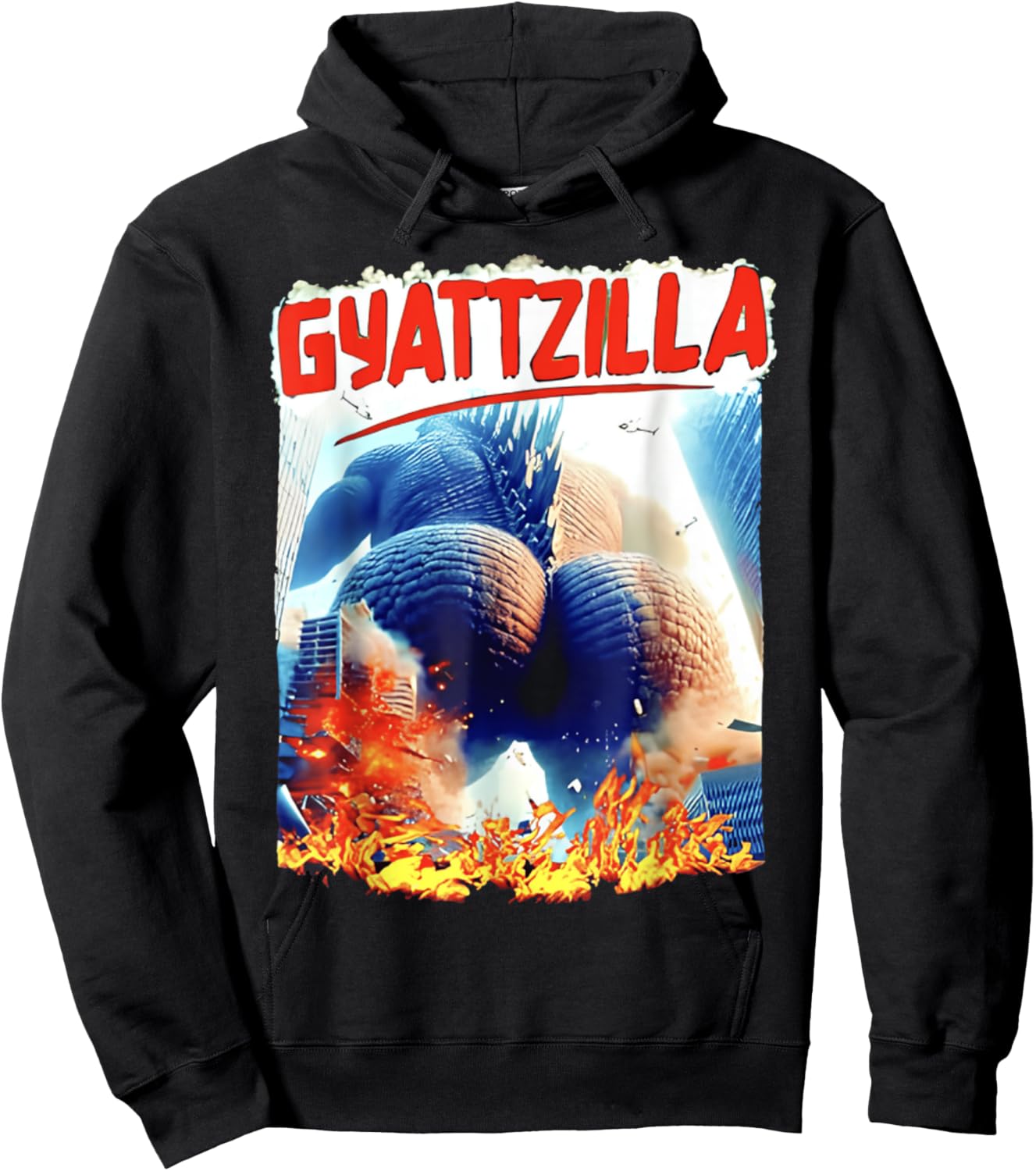 Gyatt Zilla Thic Zilla & Funny Meme Gyatt Zilla Cute Hoodie - Hoodie | Black