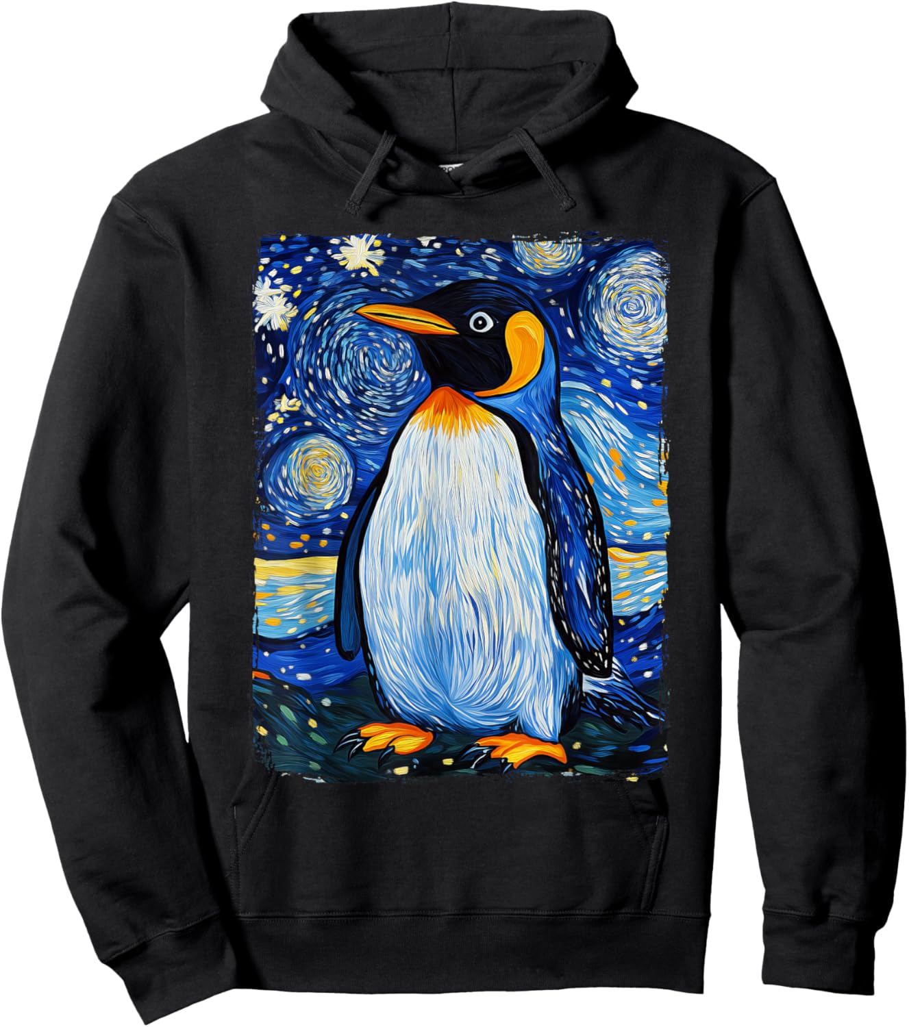 Penguin Starry Night Hoodie - Hoodie | Black