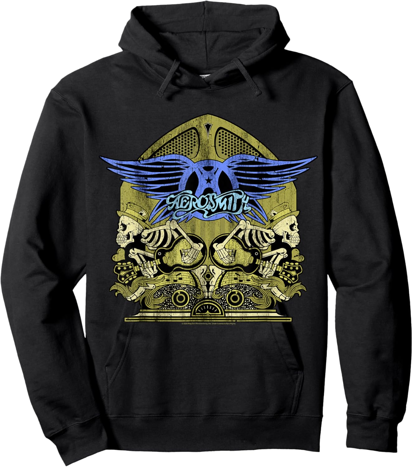 Officiel Aerosmith Guitar Skeletons Hoodie - Hoodie | Black