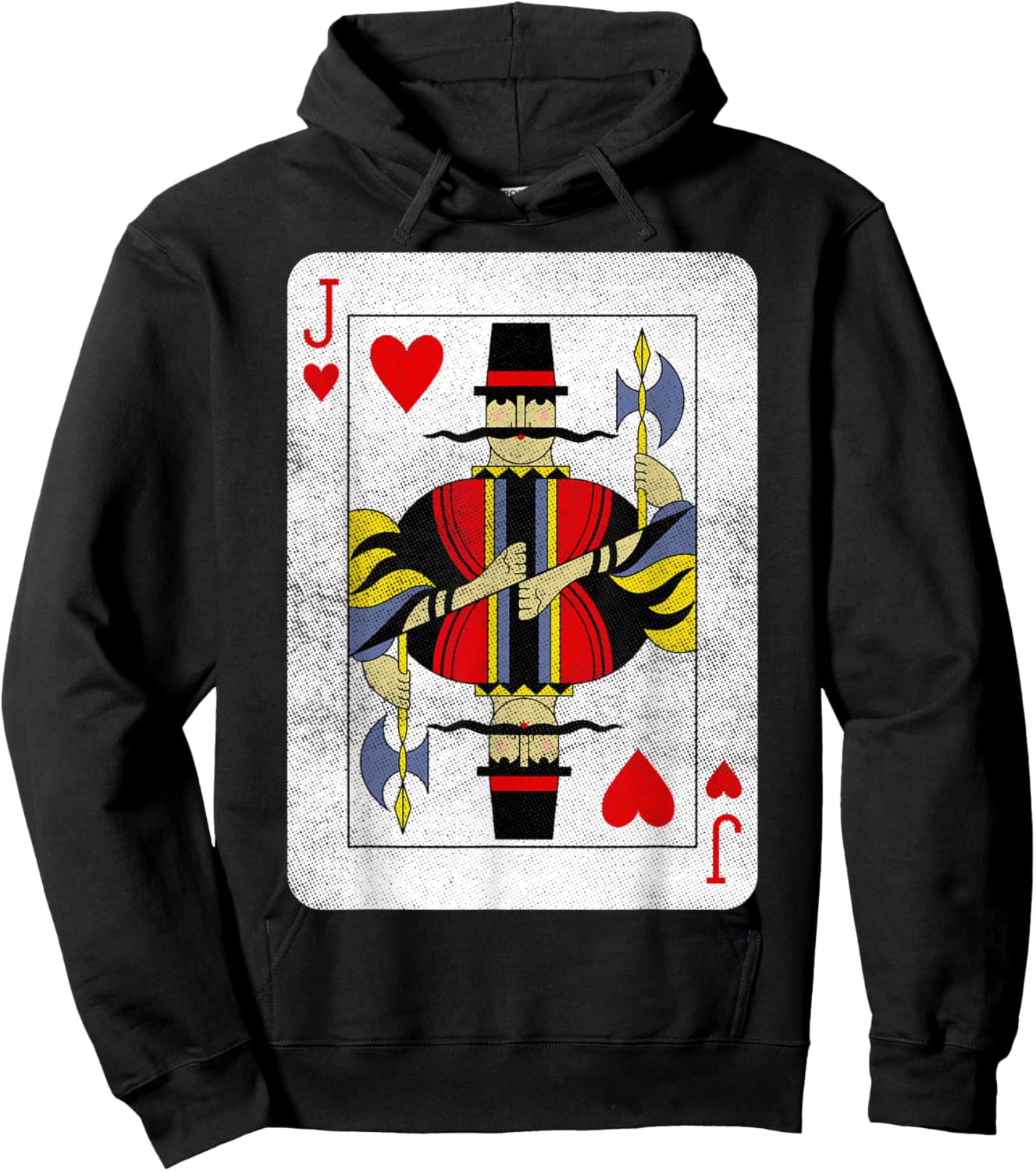 Jack of Hearts Playing Cards Halloween Party Costume Vintage Hoodie - Hoodie | Black