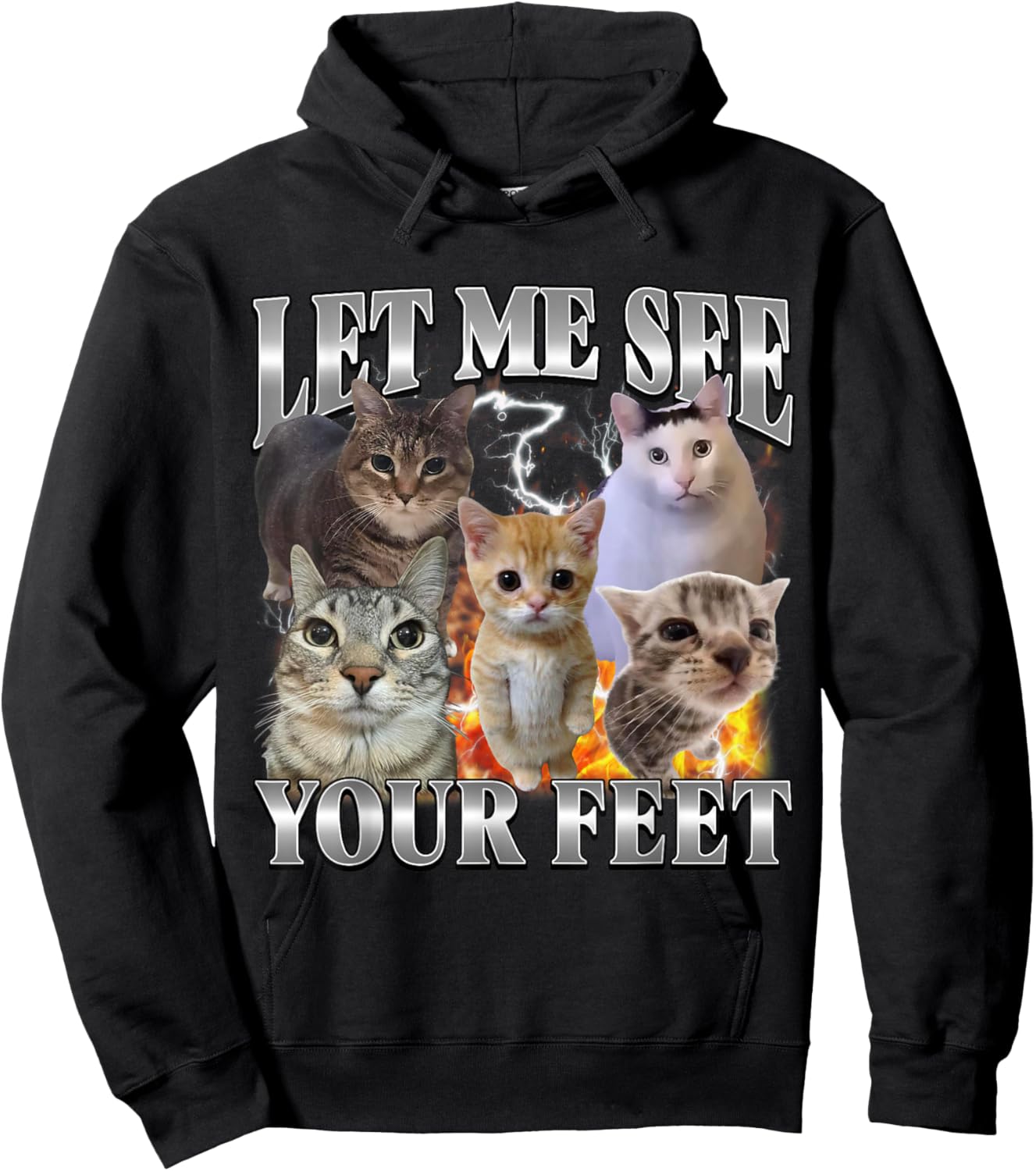 Let Me See Your Feet Funny Cat Boots Hoodie - Hoodie | Black