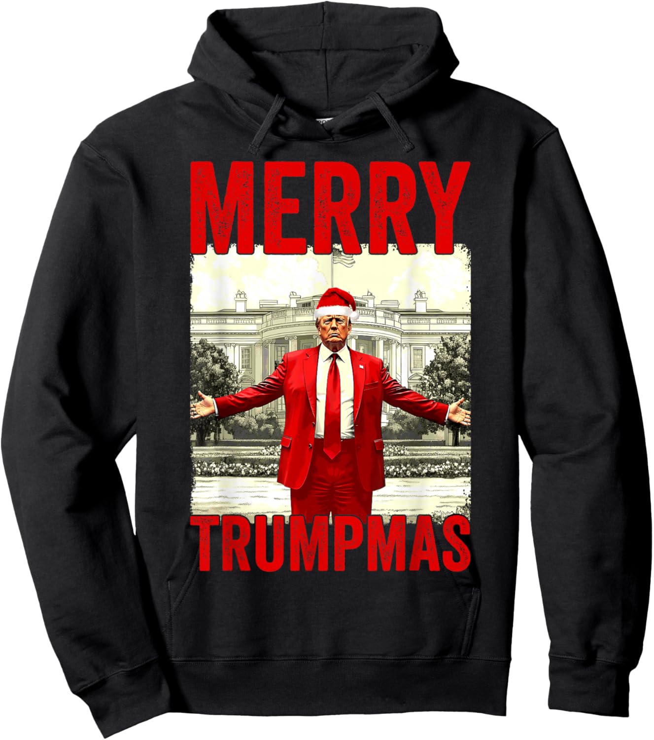 Merry Trumpmas Make Christmas Great Again Trump 2024 47th Hoodie - Hoodie | Black