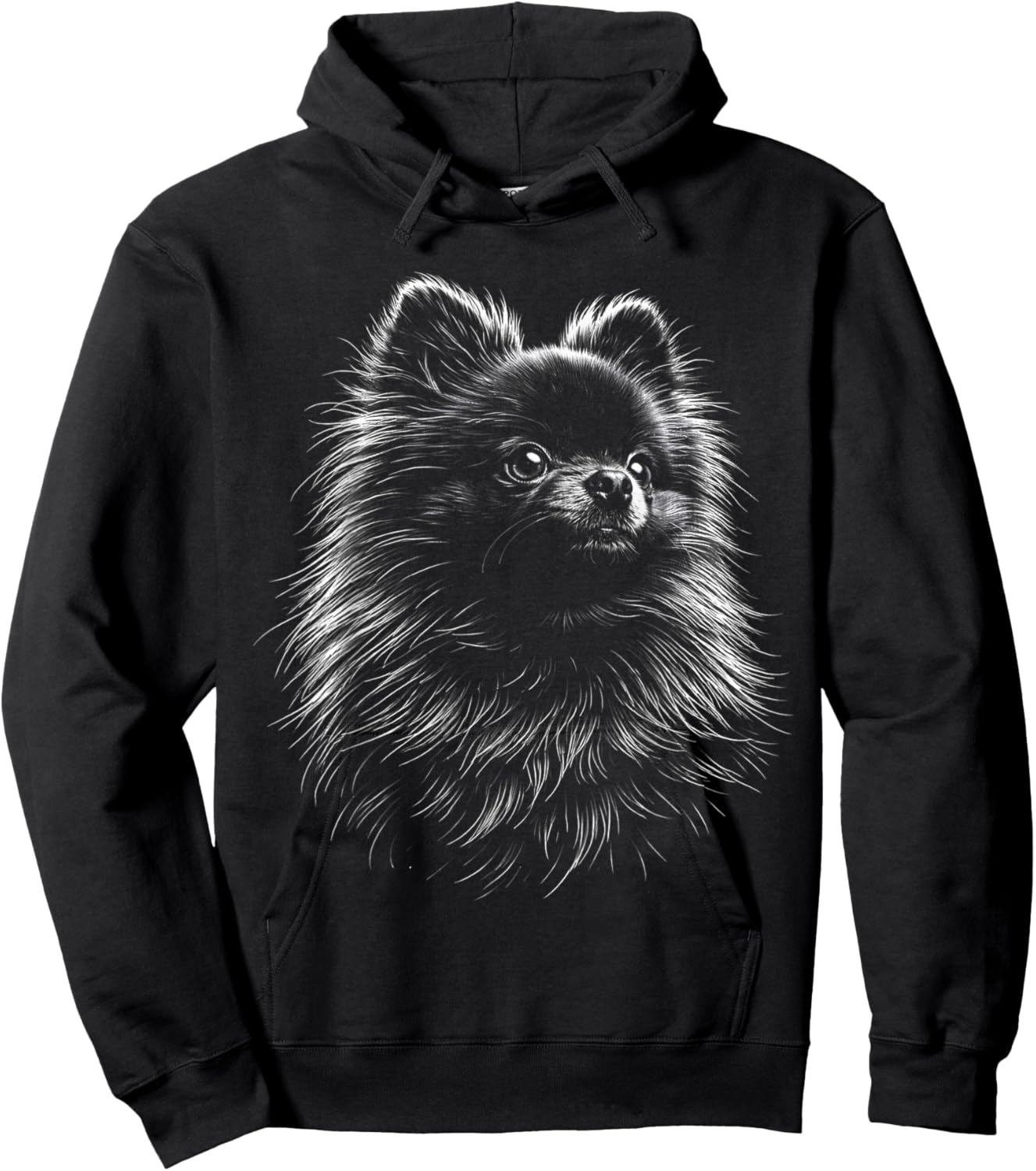 Retro Pomeranian Silhouette Dog Lover Graphic Hoodie - Hoodie | Black
