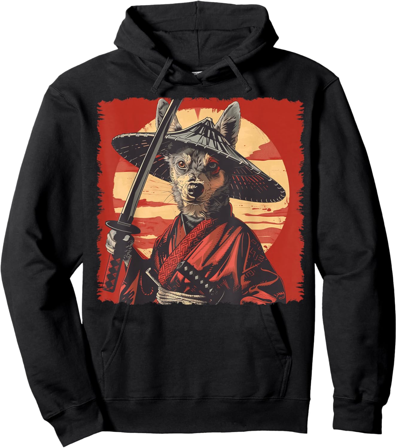 Australian Cattle Dog Dog Japanese Art Samurai Ukiyo-e Hoodie - Hoodie | Black