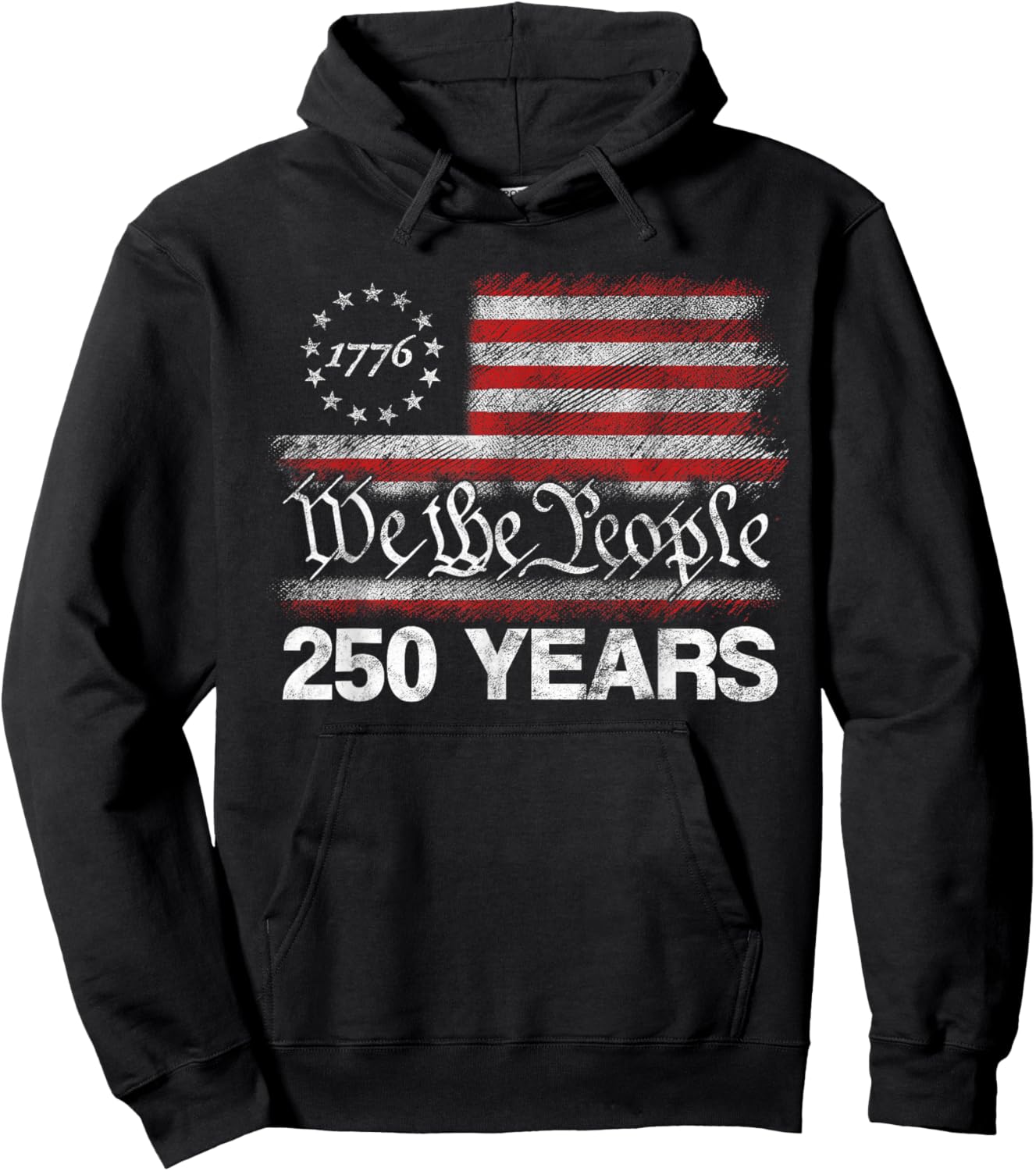 250 Years American 250th Anniversary USA Patriotic 4th July Hoodie - Hoodie | Black