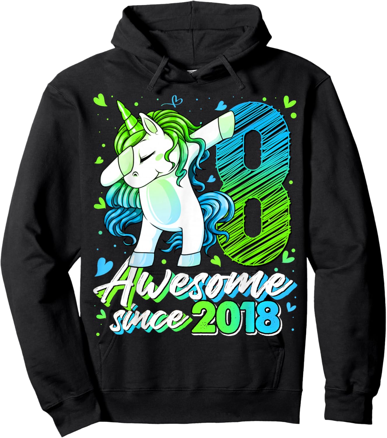 8th Birthday Shirt Girl 8 Year Old Gifts 8 Birthday Girl Hoodie - Hoodie | Black