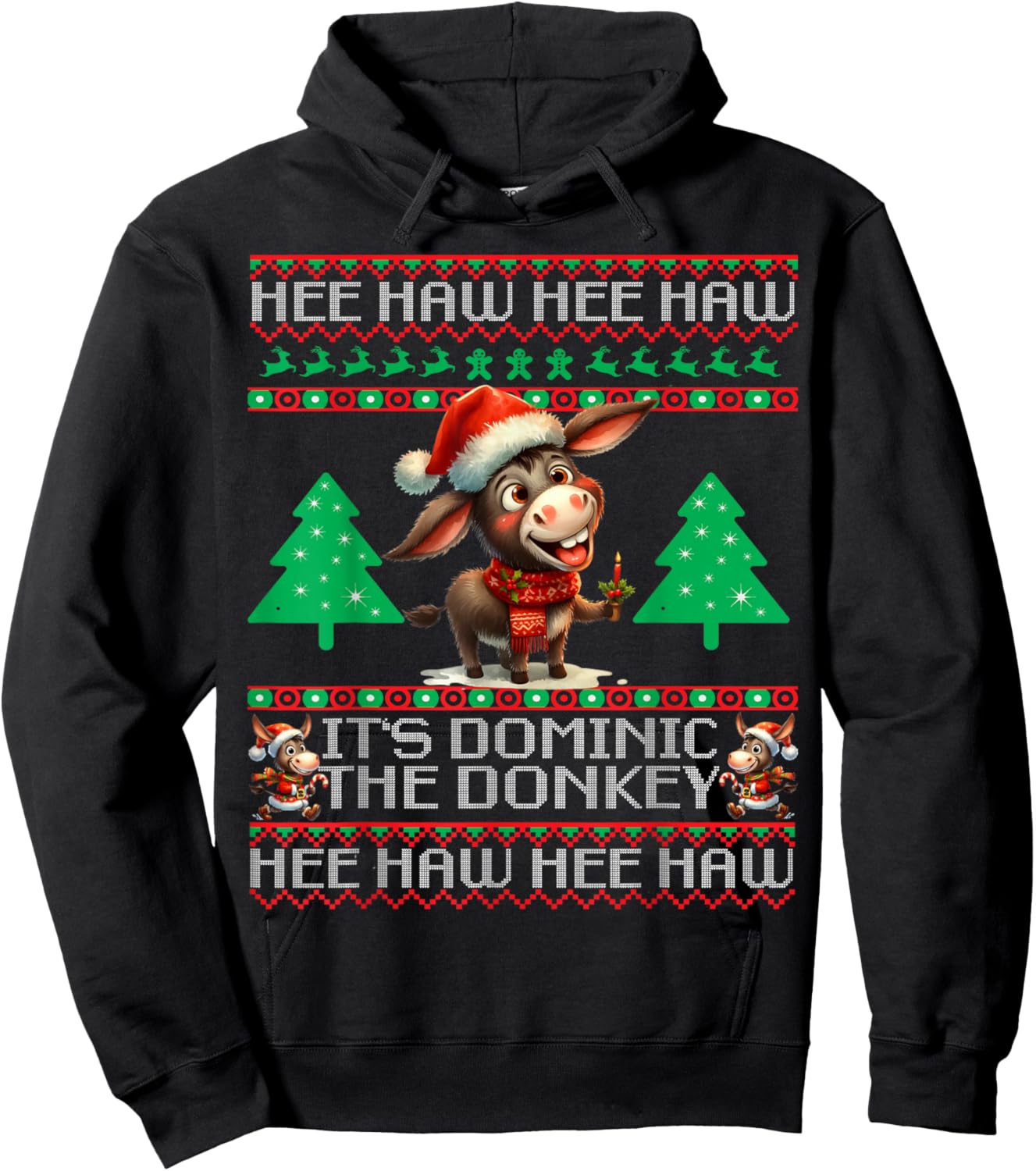 Funny Christmas Italian Christmas Donkey Dominic The Donkey Hoodie - Hoodie | Black
