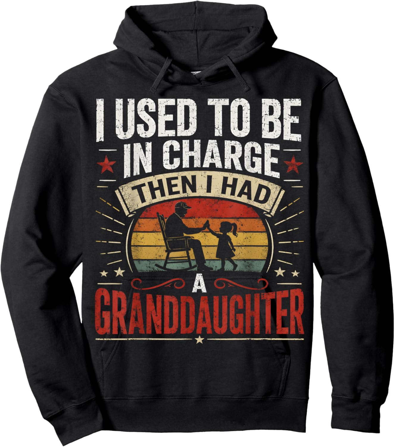 Retro I Used to Be in Charge Then I Had A Granddaughter Hoodie - Hoodie | Black
