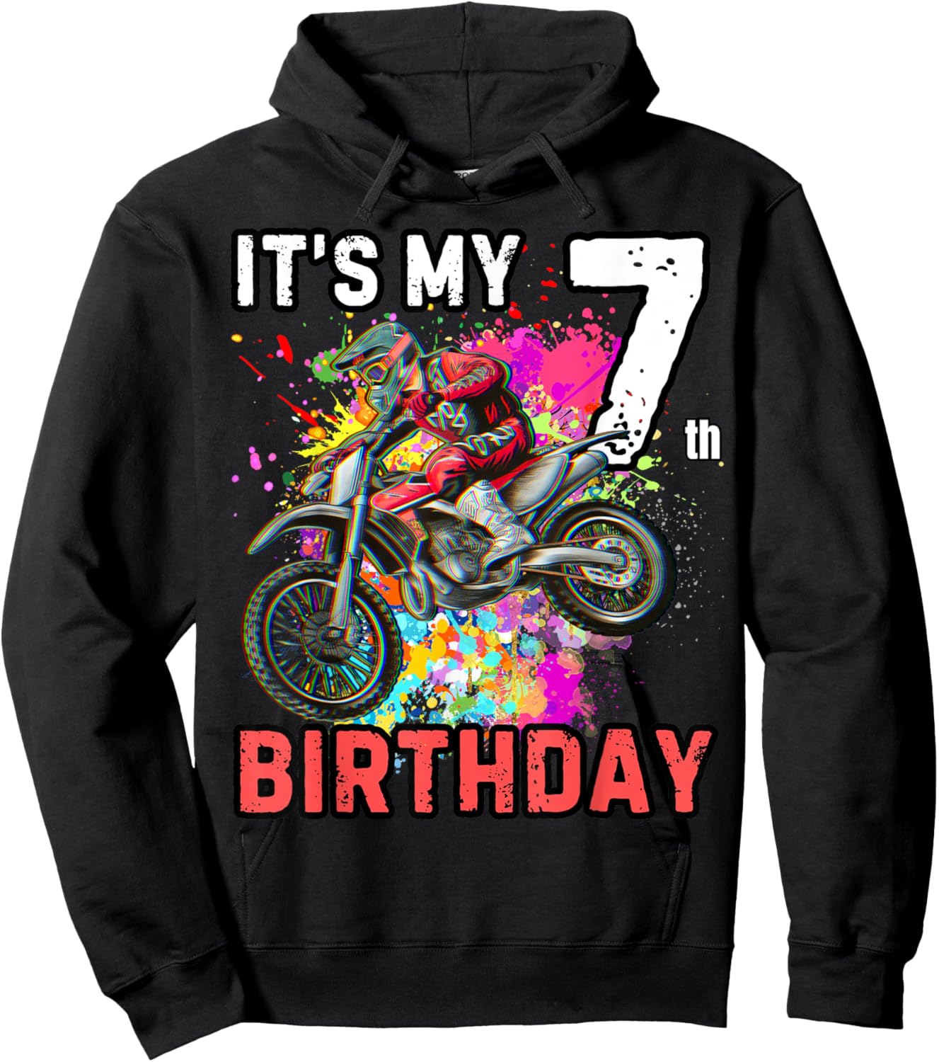 It's my 7th Boy Birthday Dirt Bike MX Motocross Birthday Hoodie - Hoodie | Black
