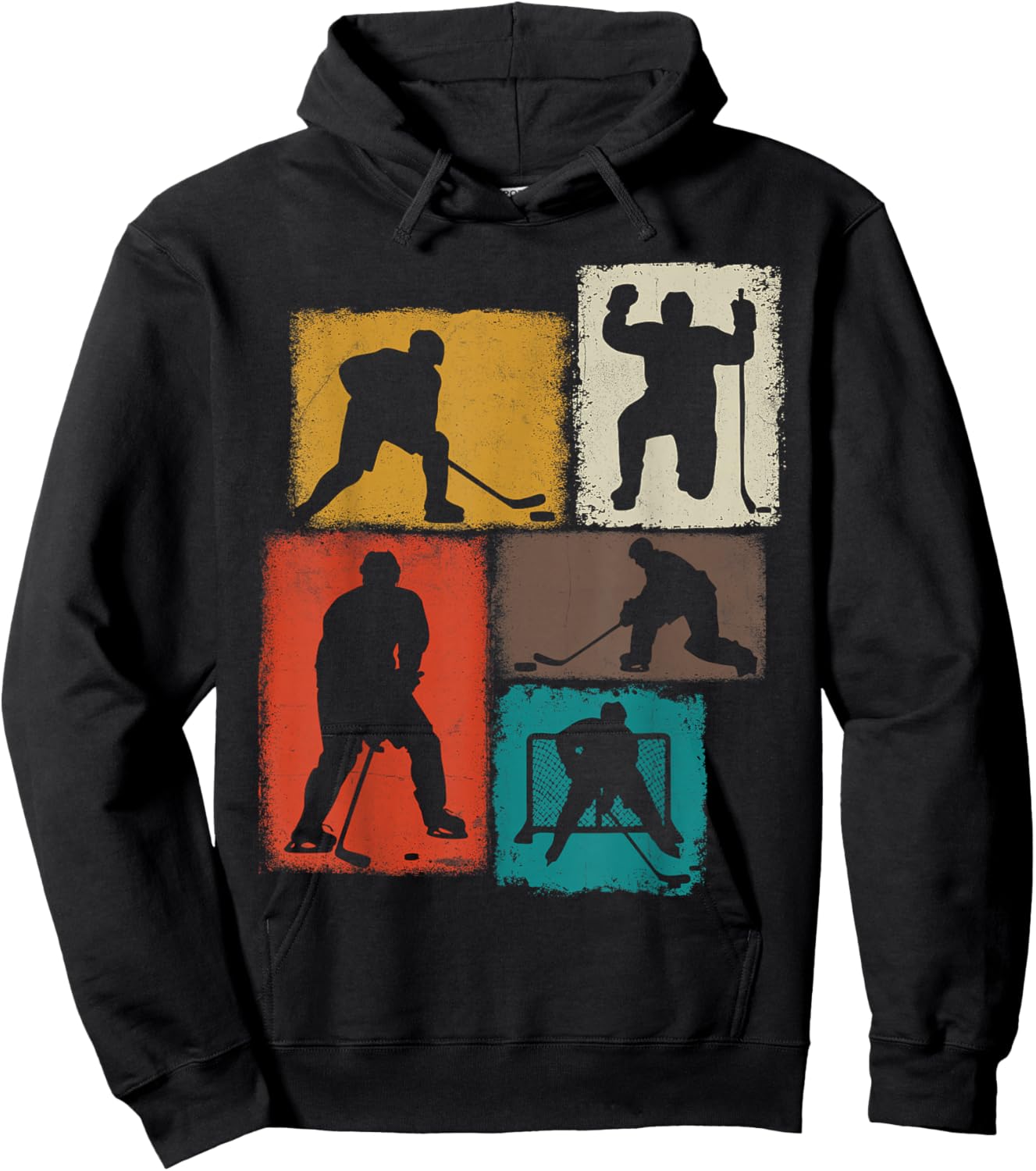 Hockey Player Collage Men Kids Coach Youth Boys Hoodie - Hoodie | Black