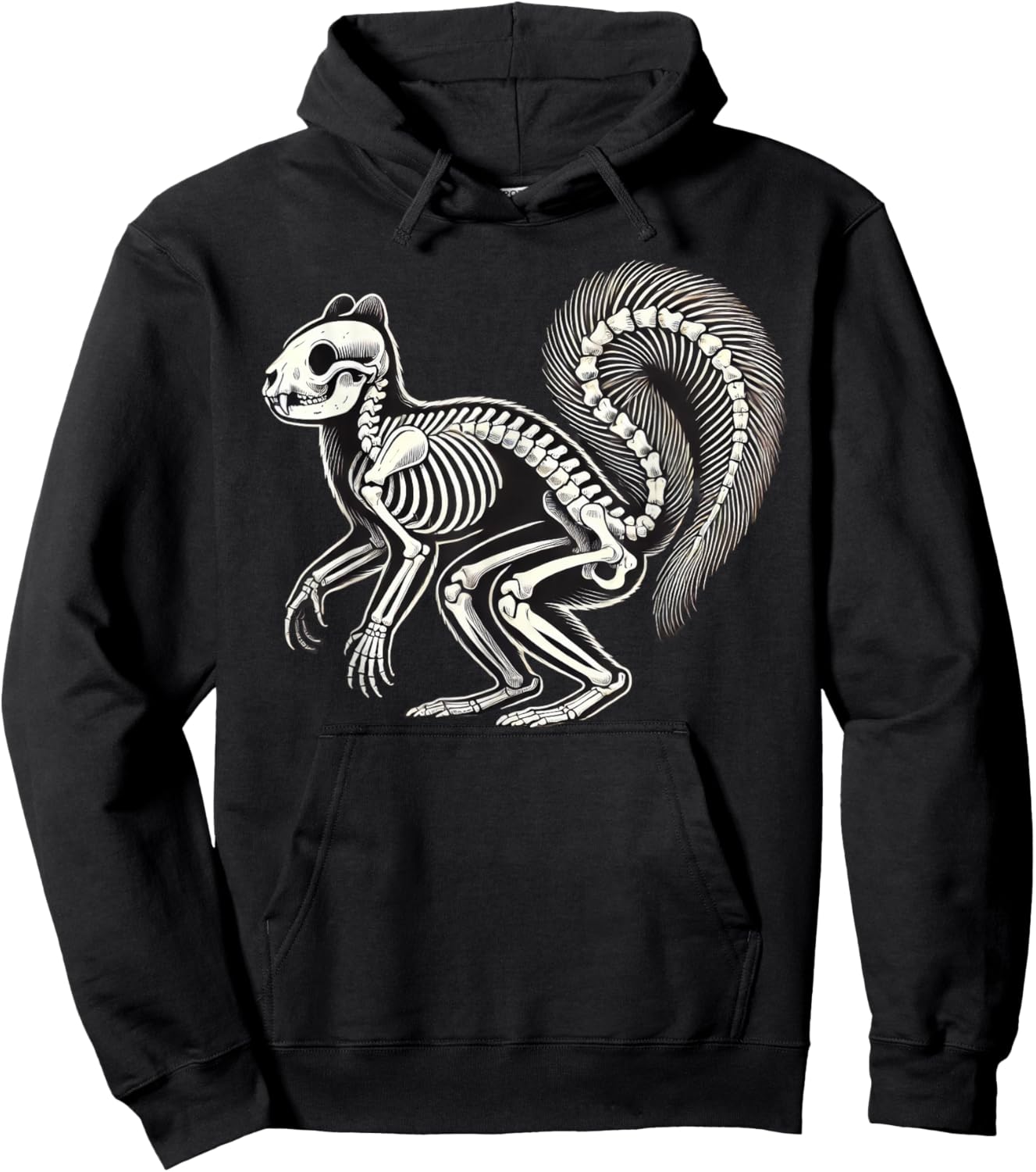 Squirrel Skeleton Halloween Hoodie - Hoodie | Black