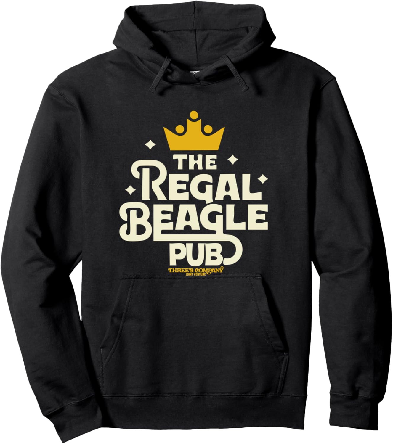 Officially Licensed Regal Beagle Pub Three's Company Logo Hoodie - Hoodie | Black