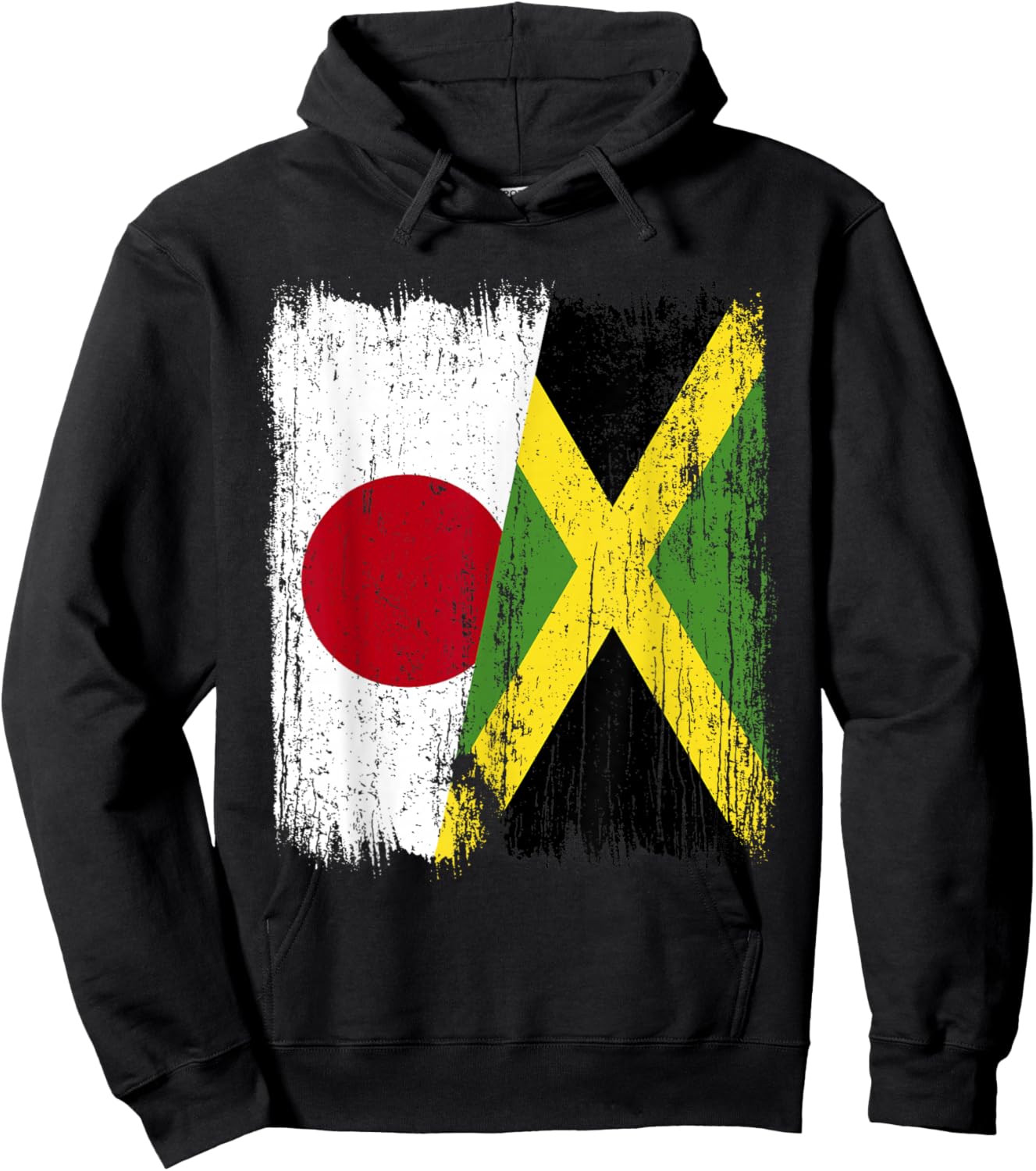 Japan Jamaica Half Flag Japanese Jamaican Heritage Hoodie - Hoodie | Black