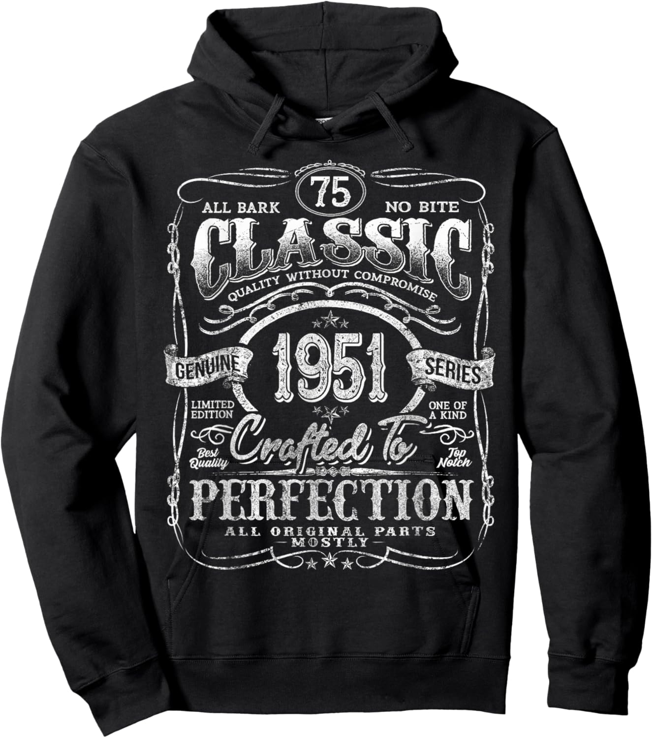 Vintage 1951 Limited Edition Shirt 75 Year Old 75th Birthday Hoodie - Hoodie | Black