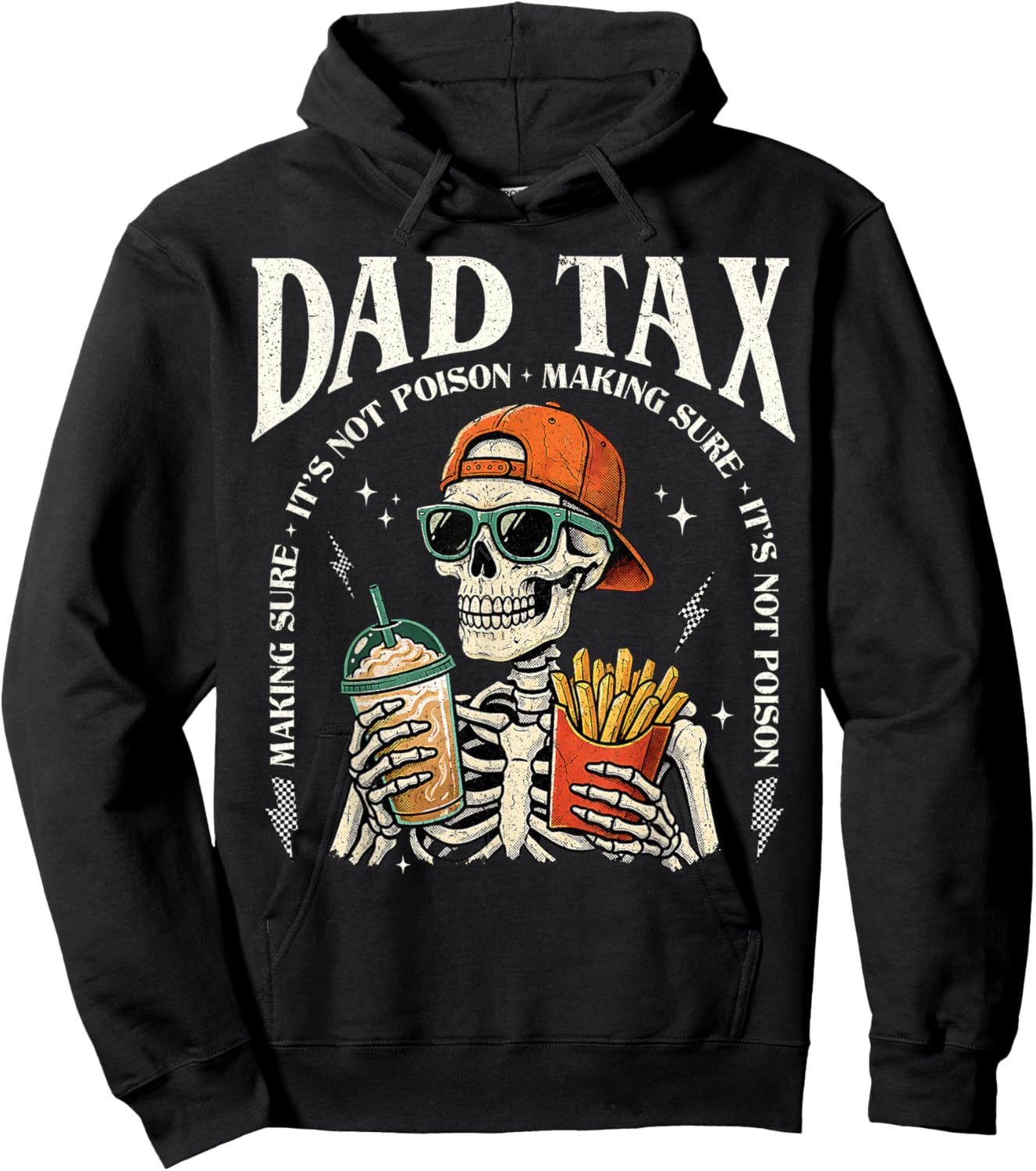 Dad Tax Making Sure It's Not Poison Funny Fathers Day Men Hoodie - Hoodie | Black