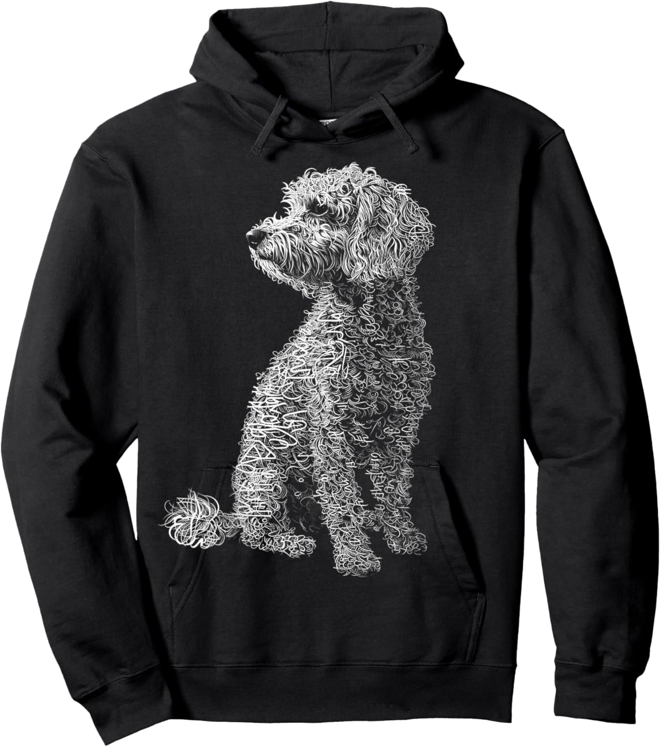 Labradoodle Motif Pet Illustration Dog Labradoodle Hoodie - Hoodie | Black