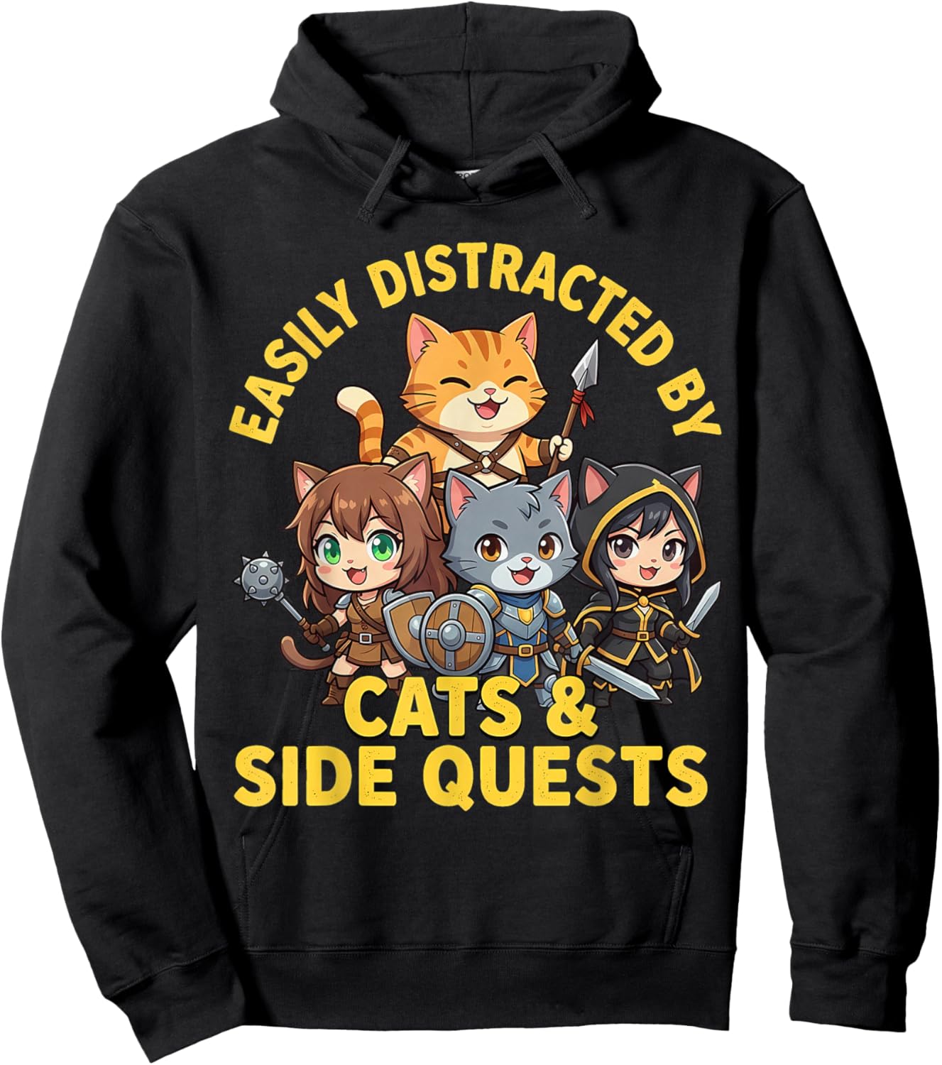 Cats and Side Quests Hoodie - Hoodie | Black