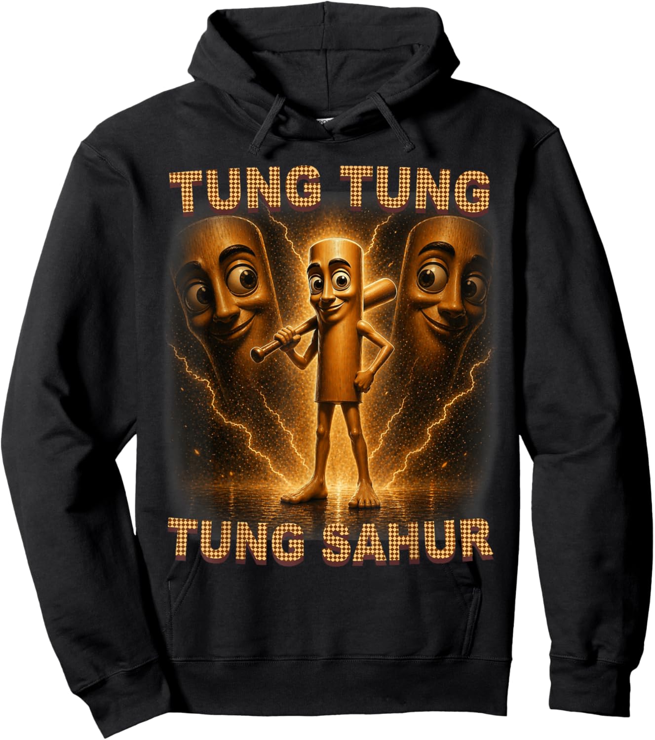 Tung Tung Tung Sahur is Calling Italian Brainrot Meme Kid Hoodie - Hoodie | Black