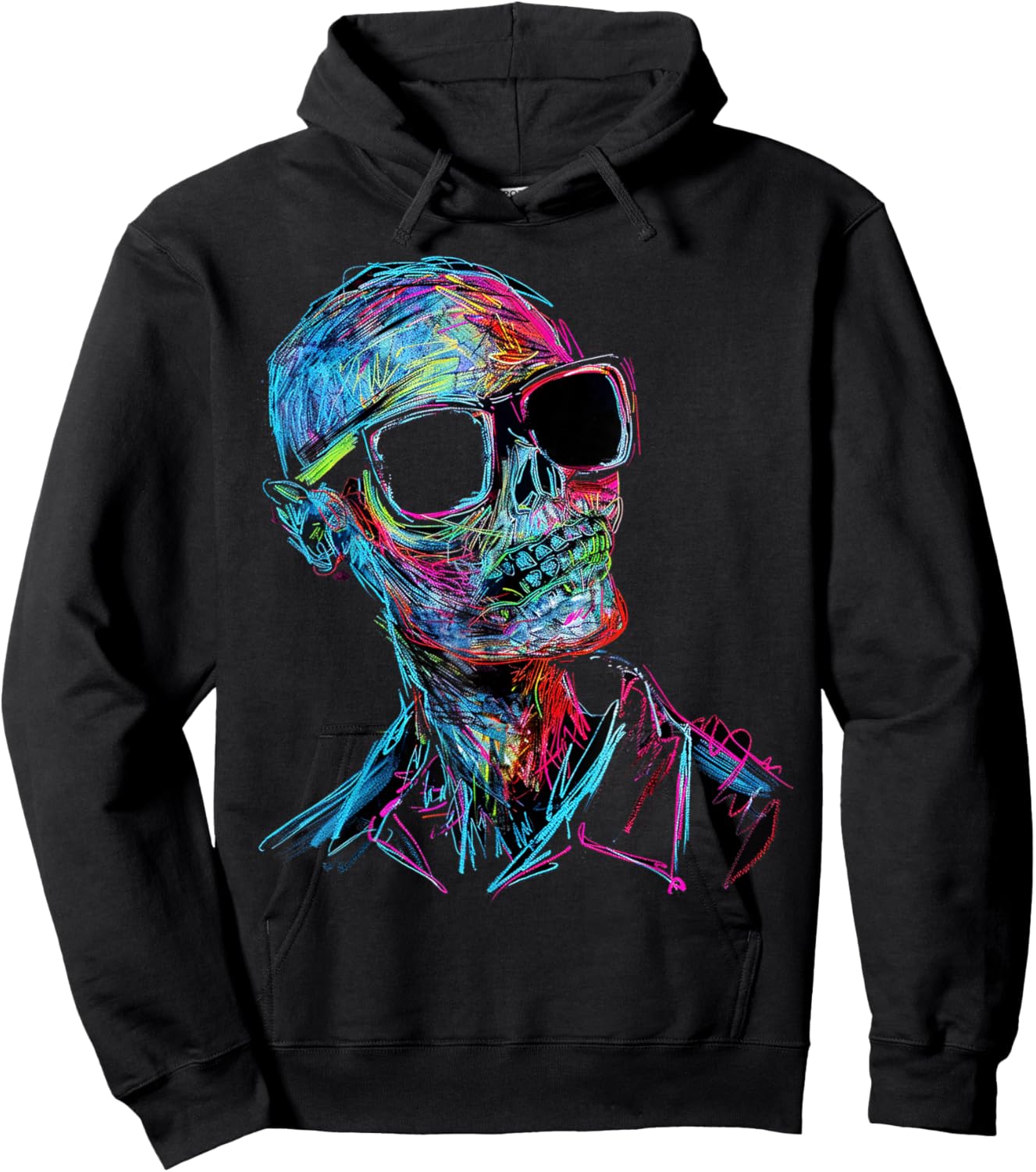 Zombie Costume Halloween Graphic Sunglasses Art Zombie Hoodie - Hoodie | Black