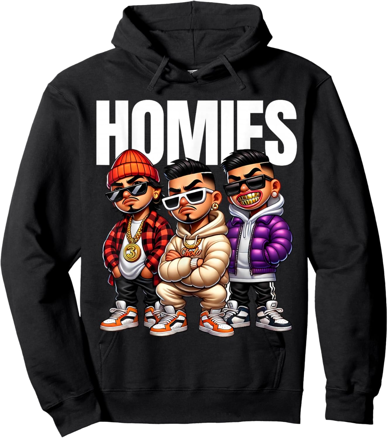 Cool Urban Cholo Cultura Chicano Latino Mexican Pride Homies Hoodie - Hoodie | Black